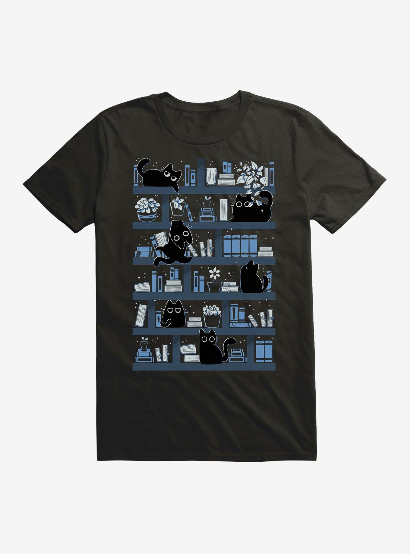 Purrfect Library Extra Soft T-Shirt, BLACK, hi-res