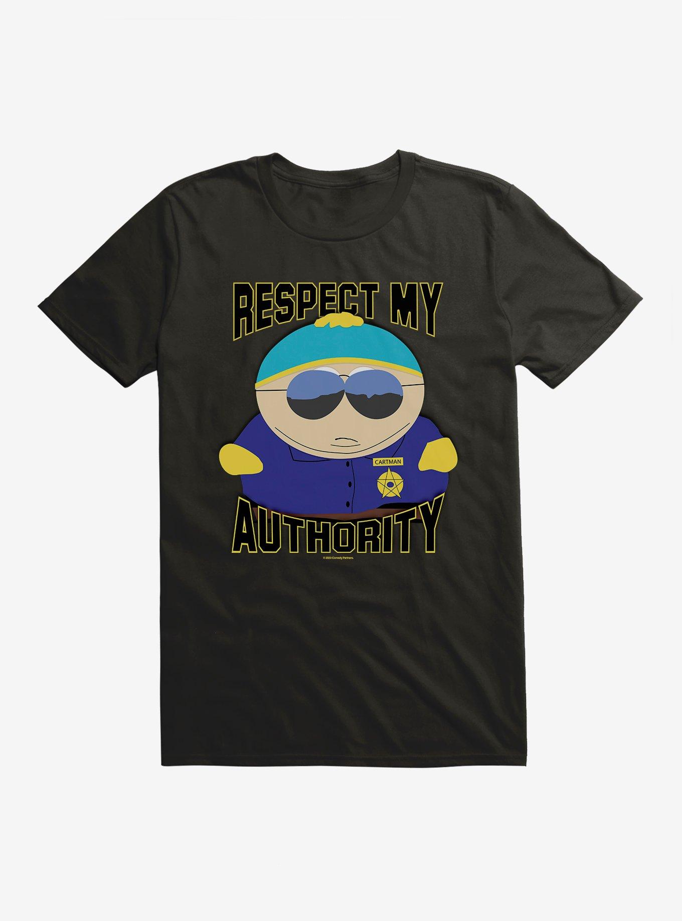 South Park Cartman Respect My Authority Extra Soft T-Shirt, BLACK, hi-res