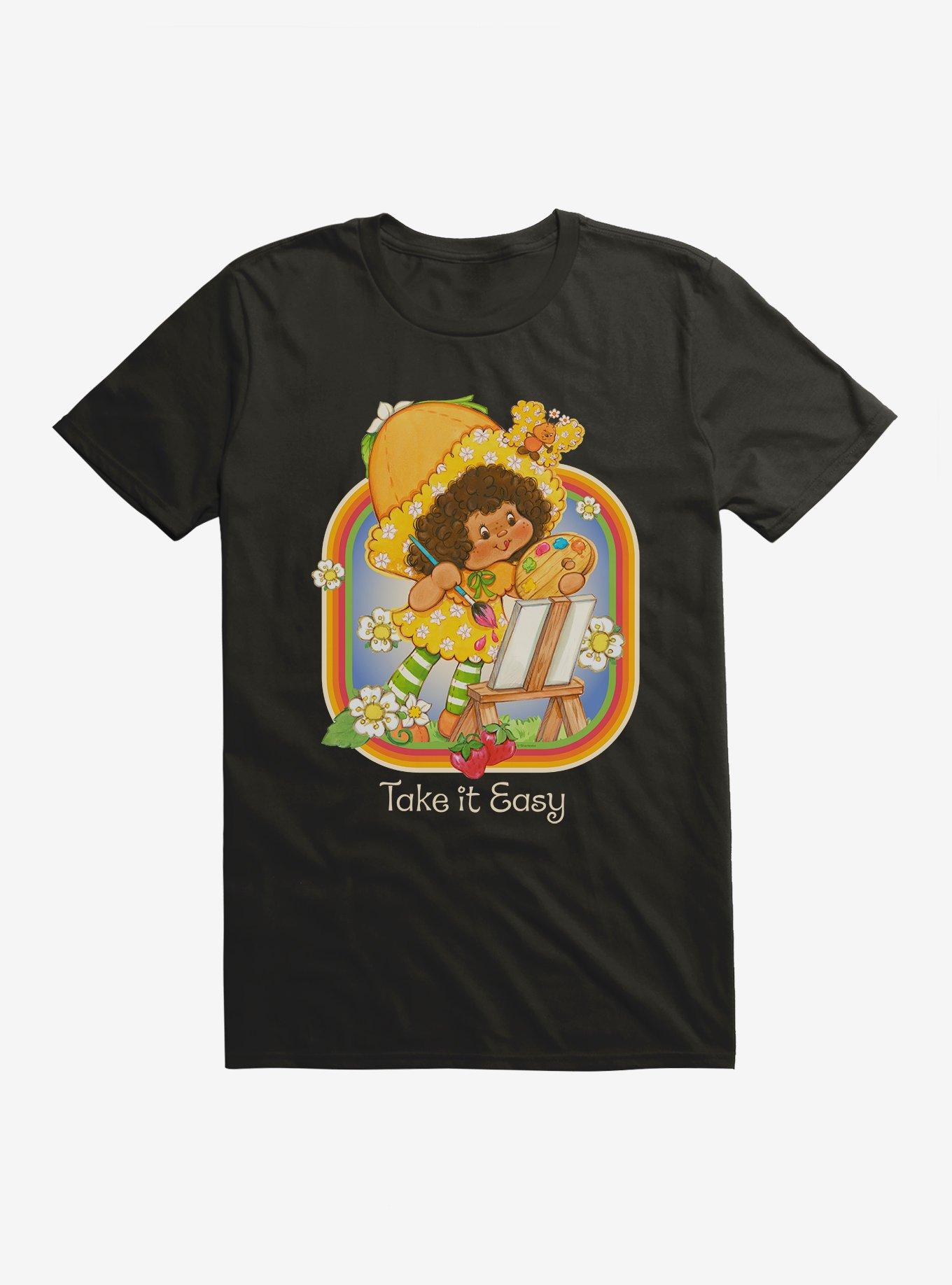 Strawberry Shortcake Orange Blossom Take It Easy Extra Soft T-Shirt, BLACK, hi-res