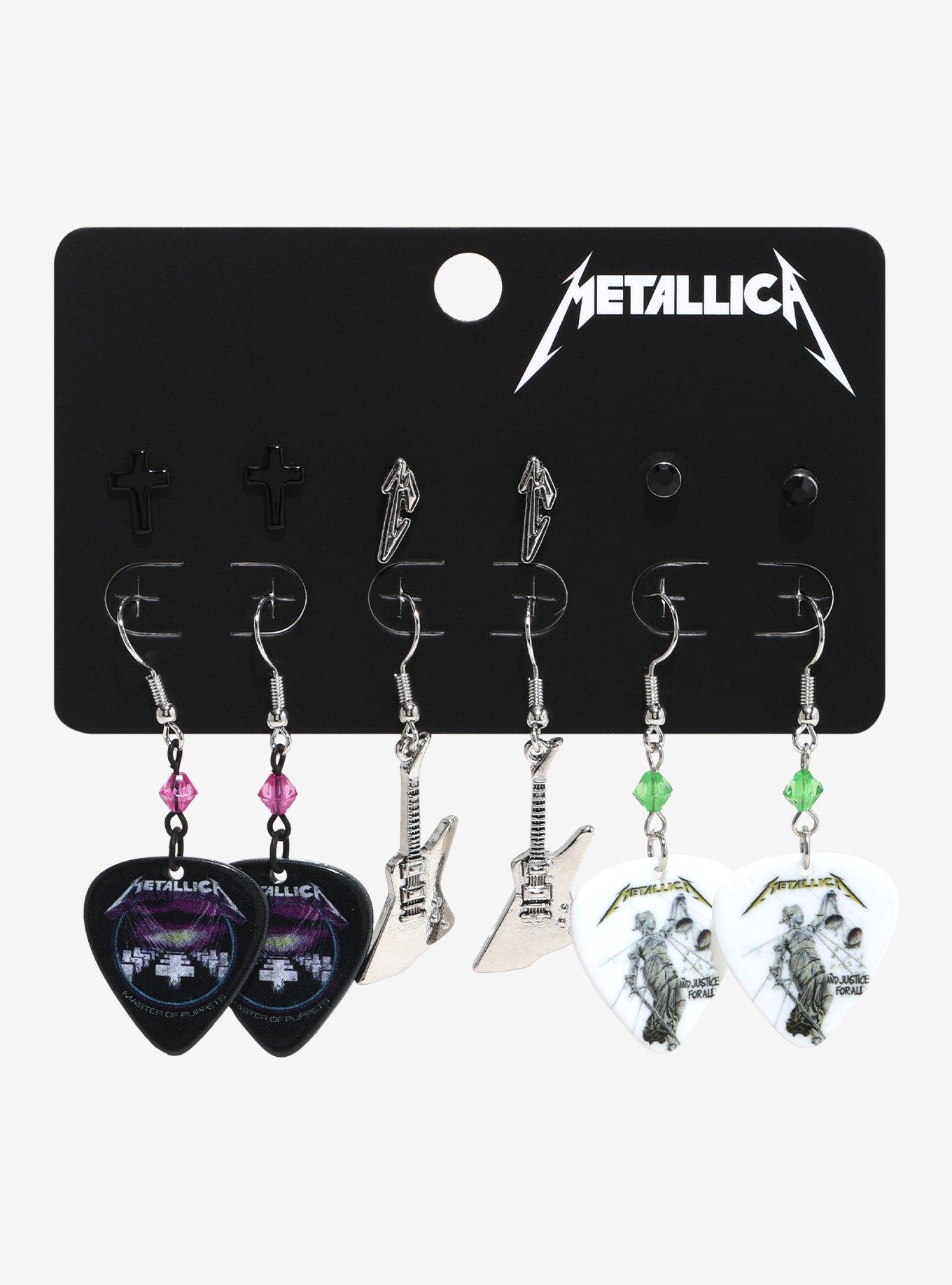Metallica Album Guitar Pick Earring Set, , hi-res
