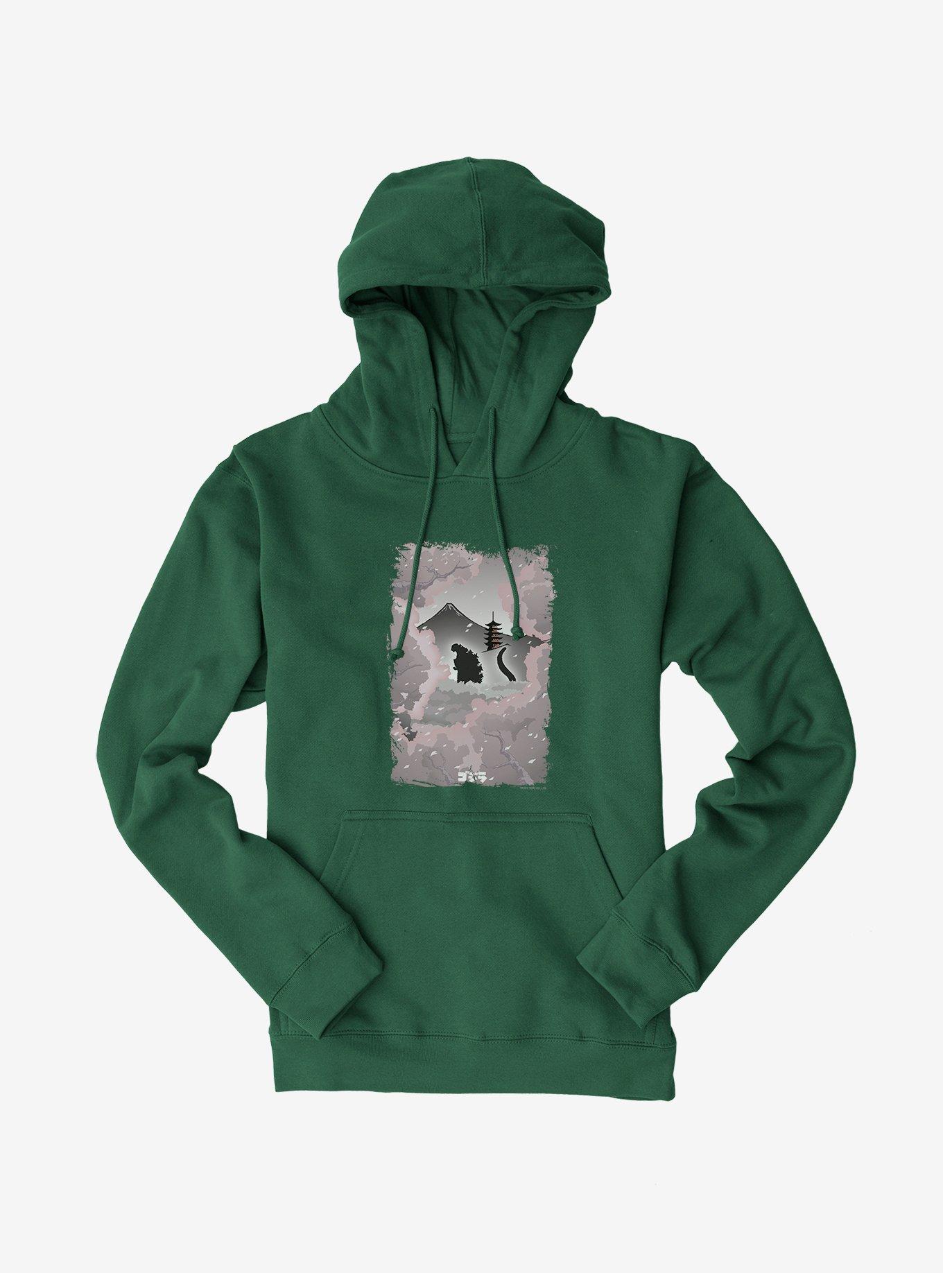 Godzilla Into The Mountains Hoodie, FOREST GREEN, hi-res