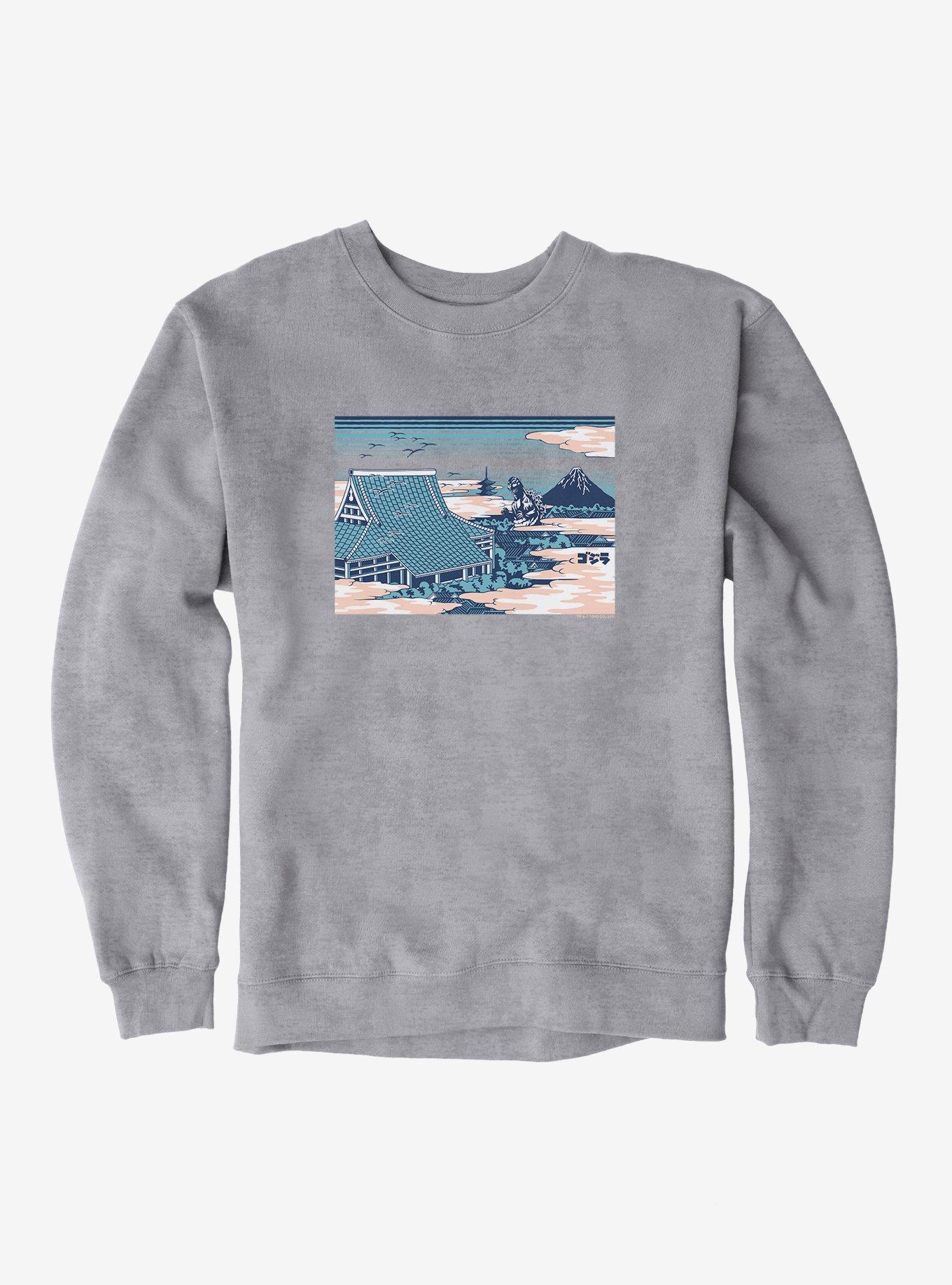 Godzilla Through The Clouds Sweatshirt, SPORT GRAY, hi-res view 1