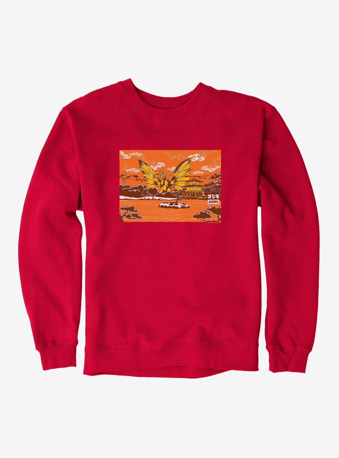 Godzilla King Ghidorah Attacks Sweatshirt, RED, hi-res