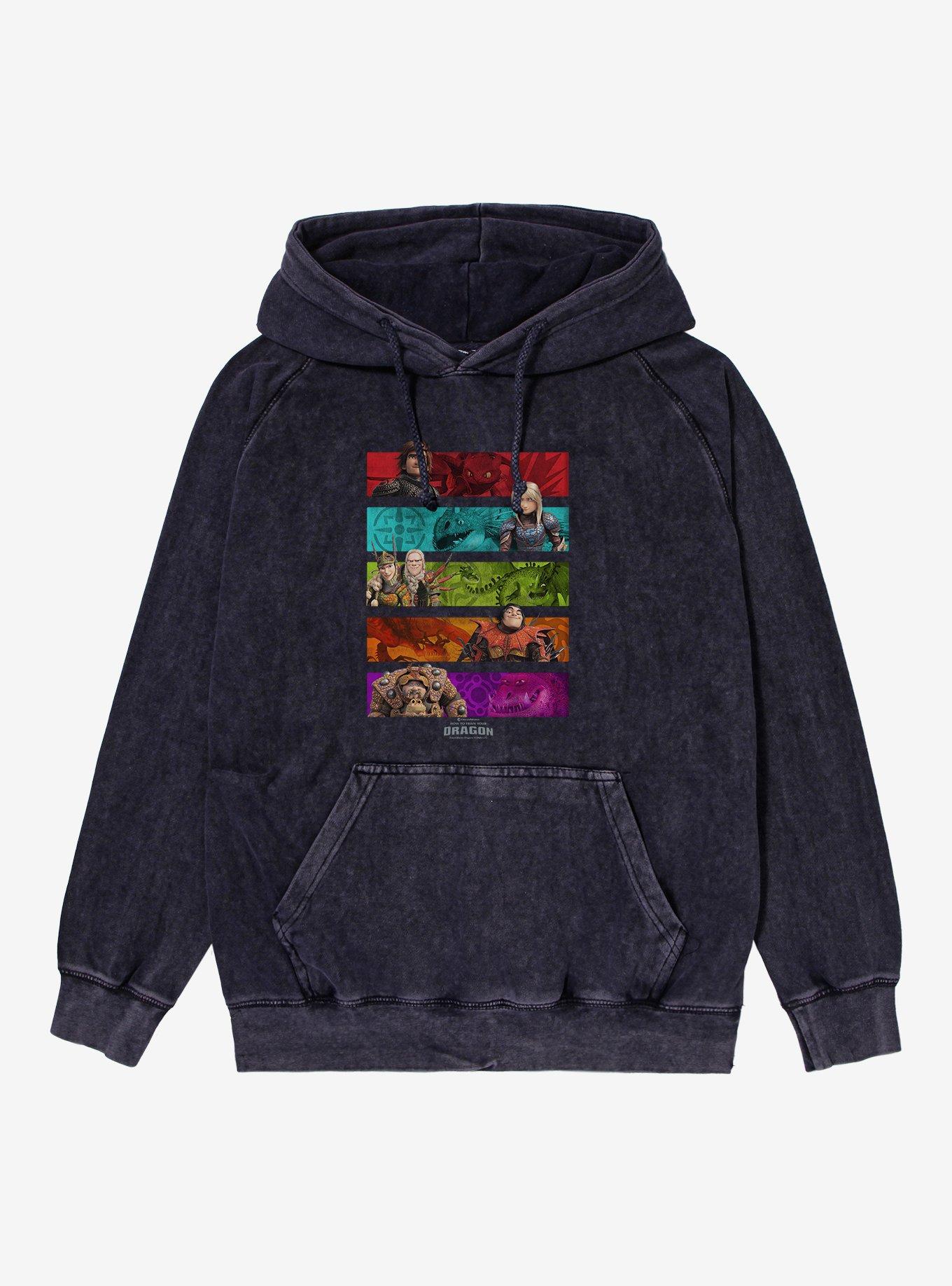 How To Train Your Dragon Dragon Trainer Banners Mineral Wash Hoodie
