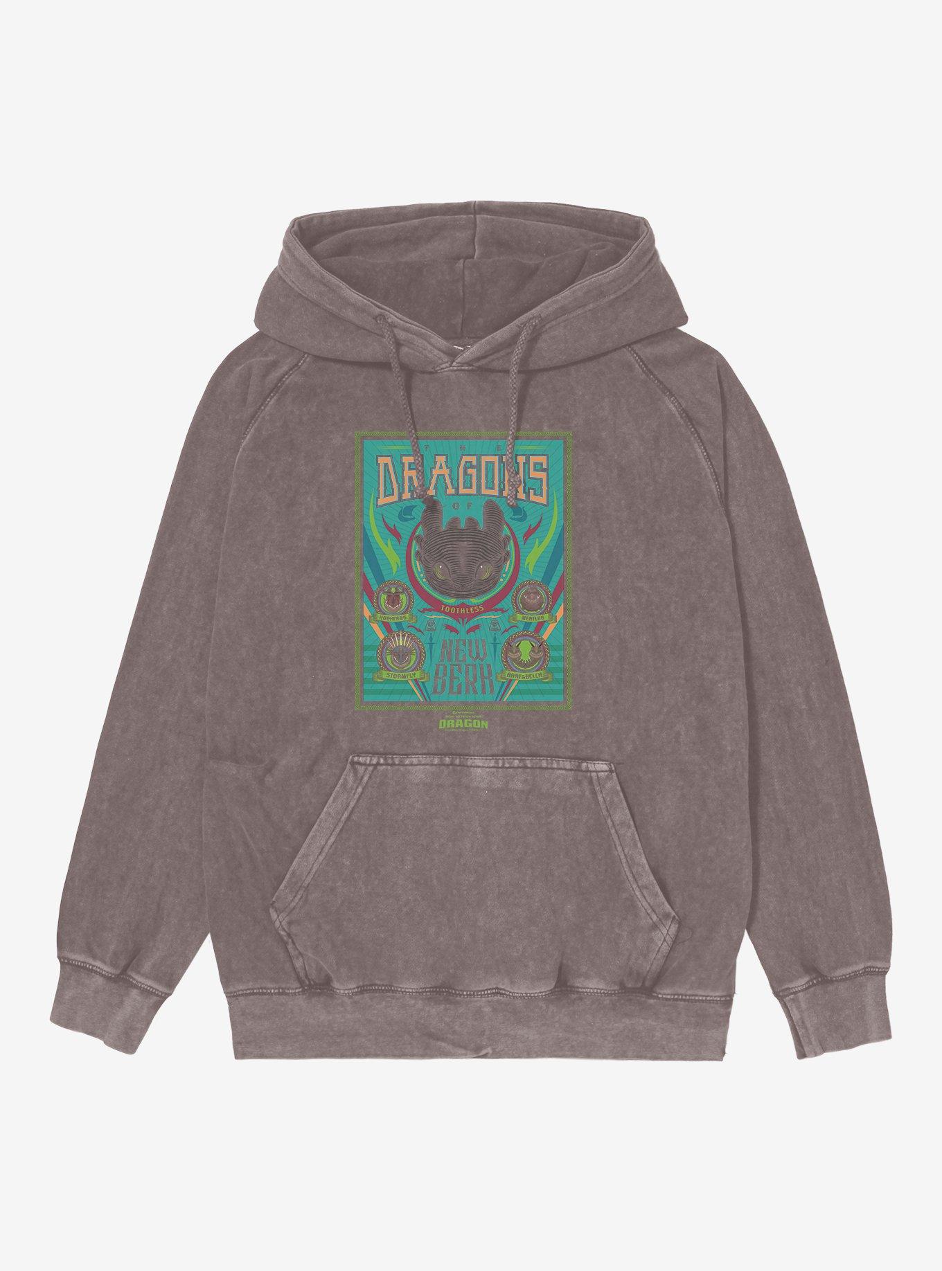How To Train Your Dragon The Dragons Of New Berk Mineral Wash Hoodie, , hi-res
