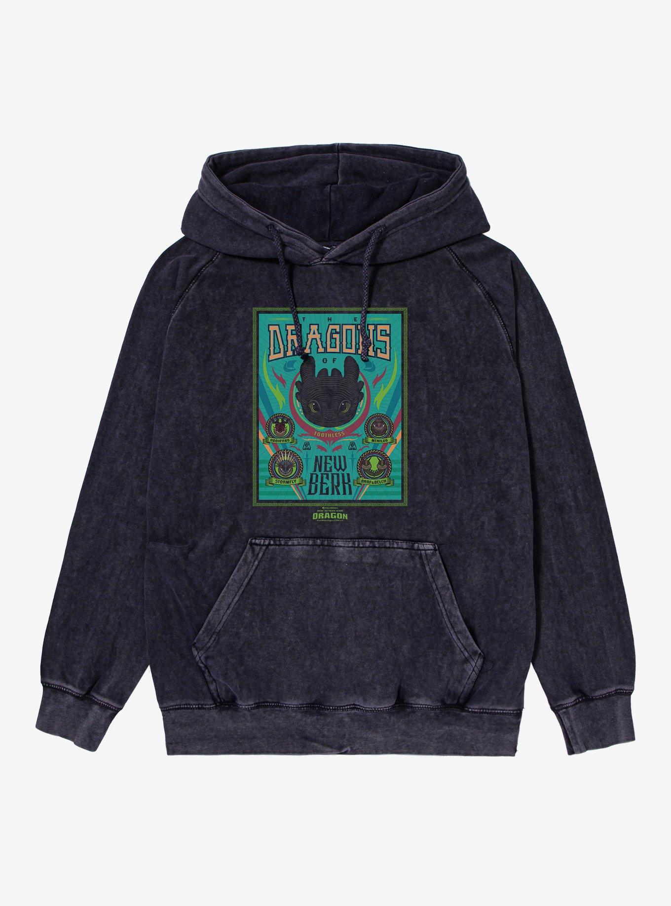 How To Train Your Dragon The Dragons Of New Berk Mineral Wash Hoodie
