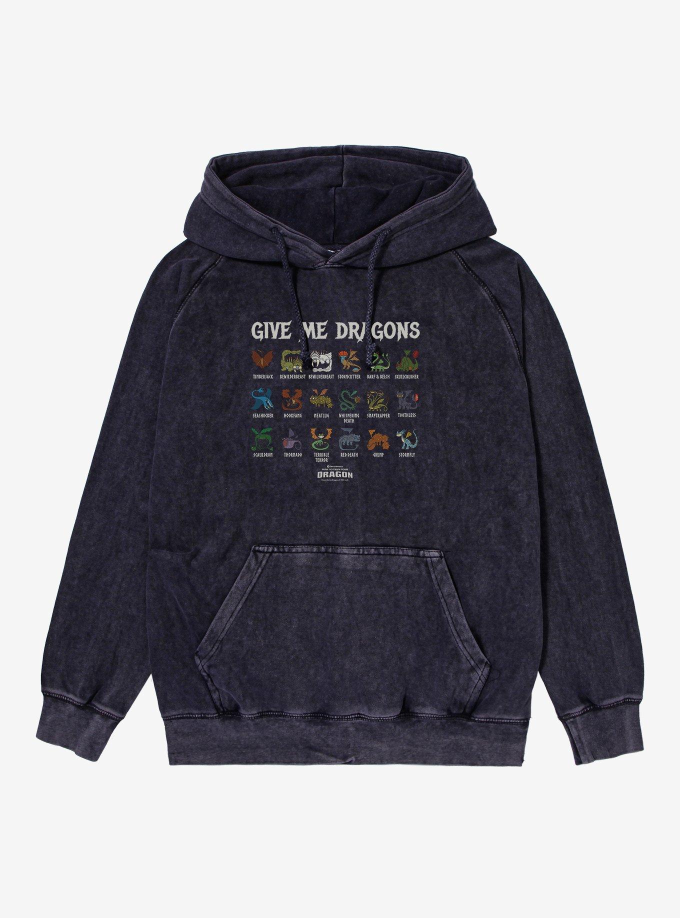 How To Train Your Dragon Give Me Dragons Mineral Wash Hoodie