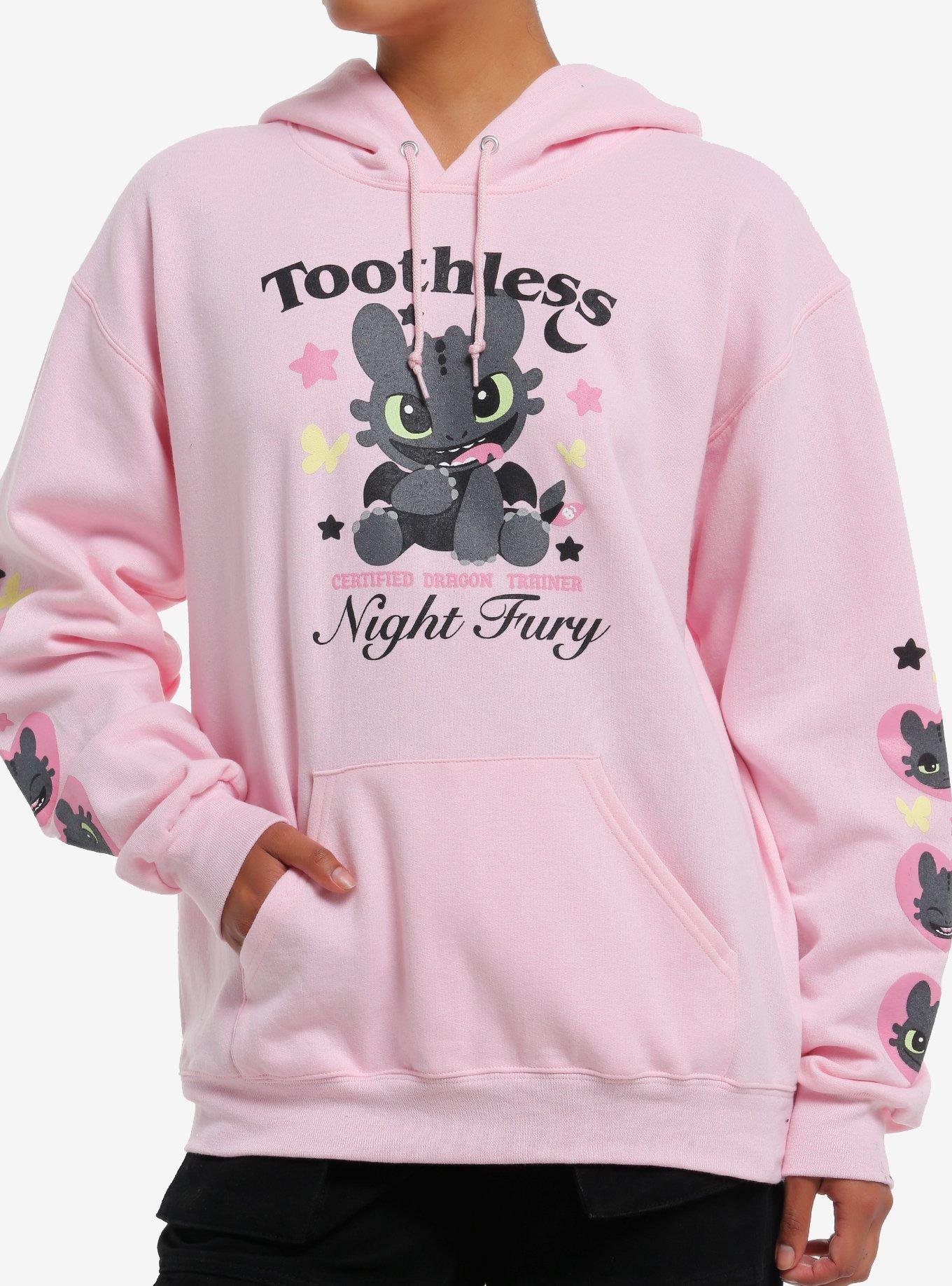 How To Train Your Dragon Toothless Chibi Pink Hoodie, , hi-res