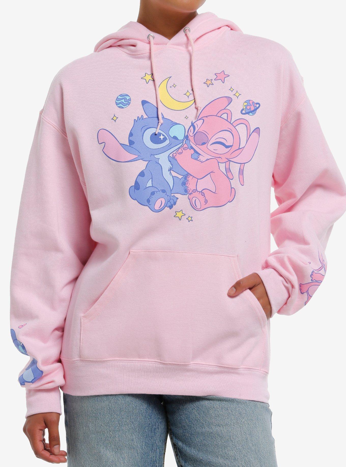 Disney Stitch & Angel Planet Pink Hoodie, , hi-res