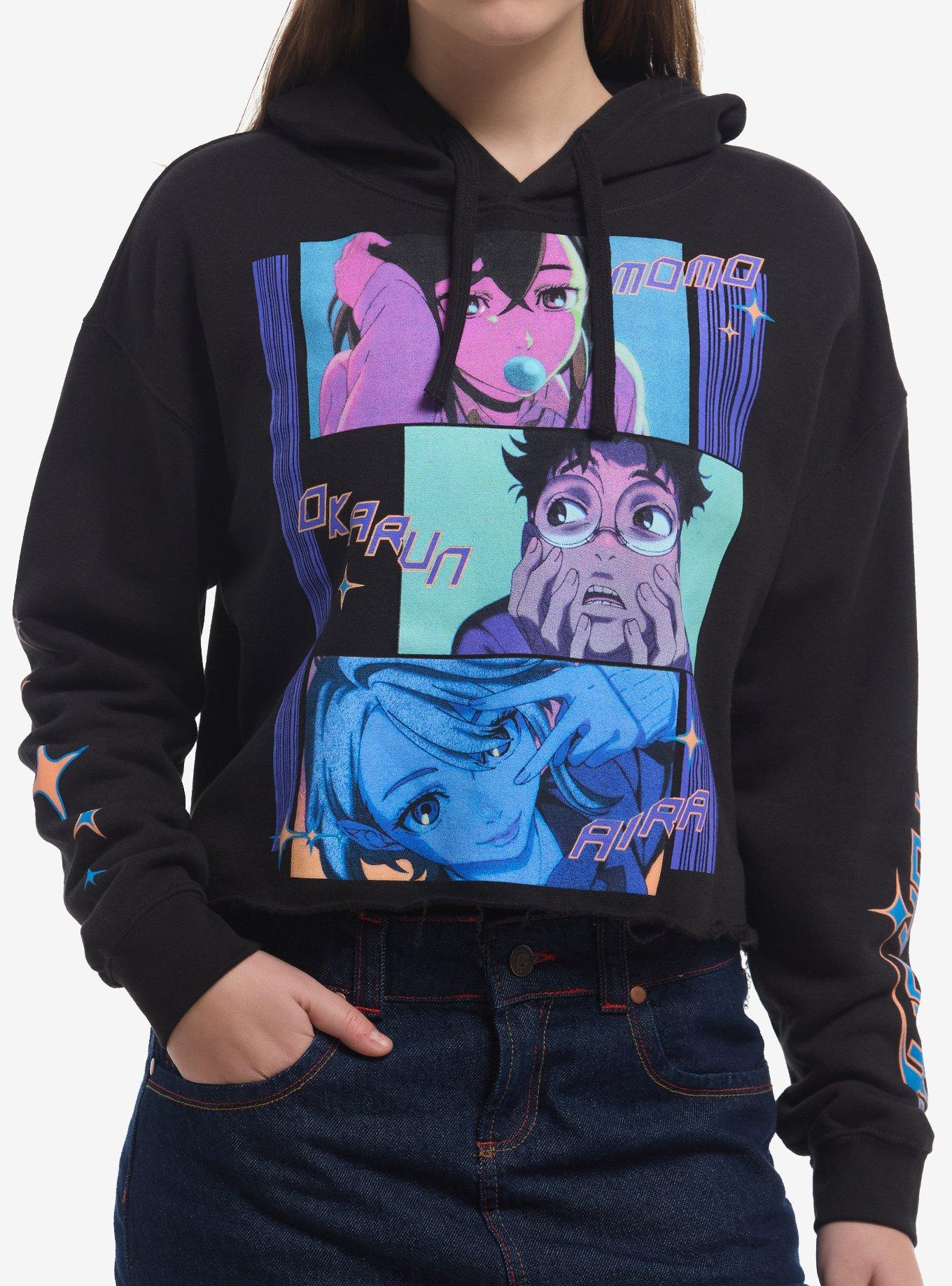 Dandadan Tonal Trio Girls Crop Hoodie, , hi-res