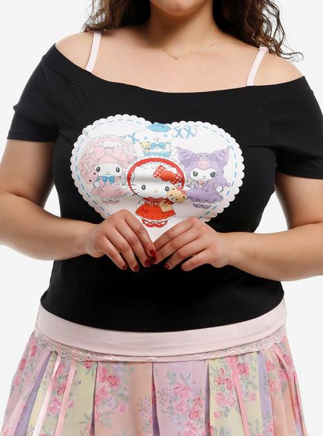 Hello Kitty And Friends Lolita Girls Cold-Shoulder Top Plus Size