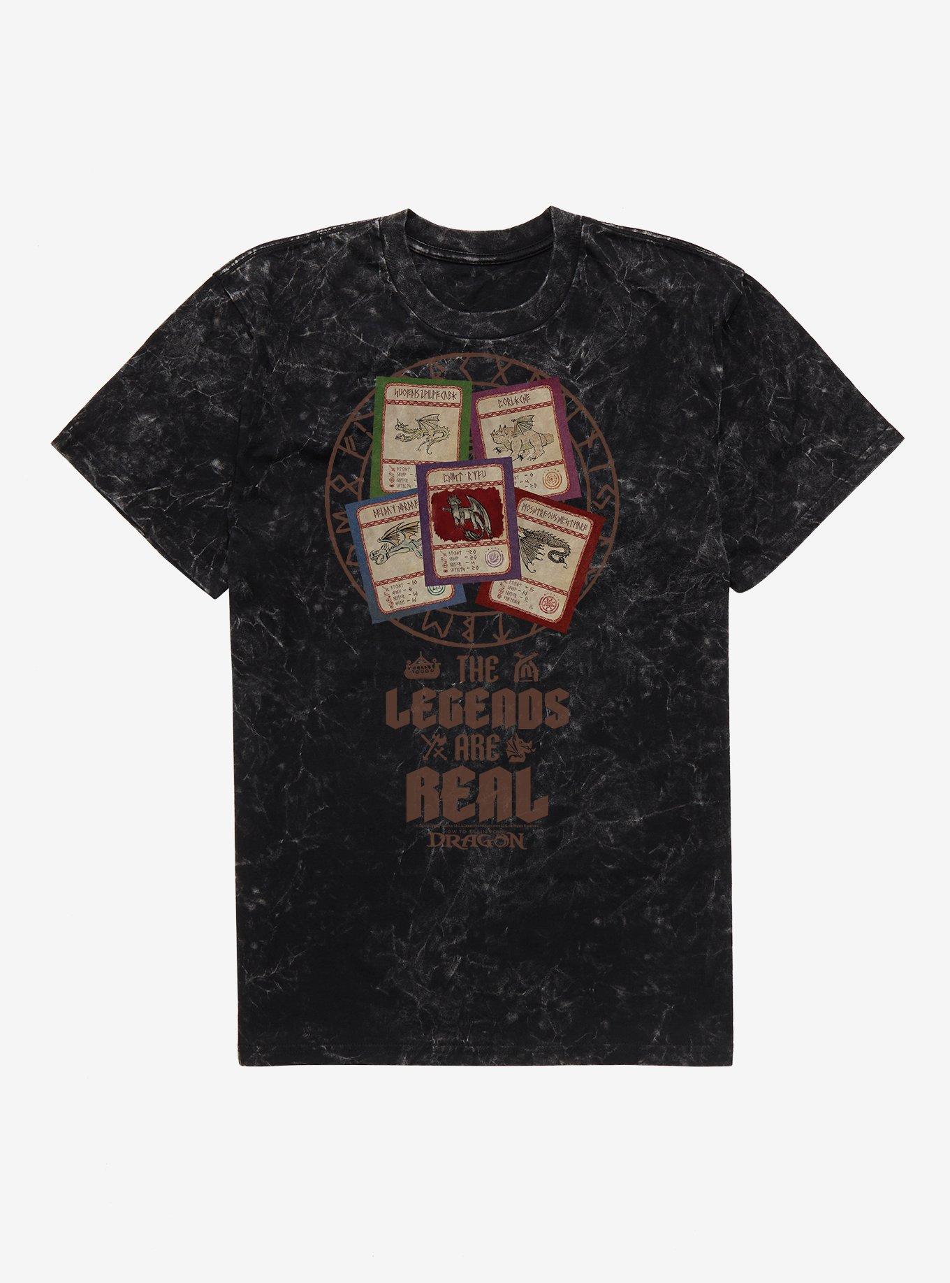 How To Train Your Dragon The Legends Are Real Trading Cards Mineral Wash T-Shirt, BLACK MINERAL WASH, hi-res