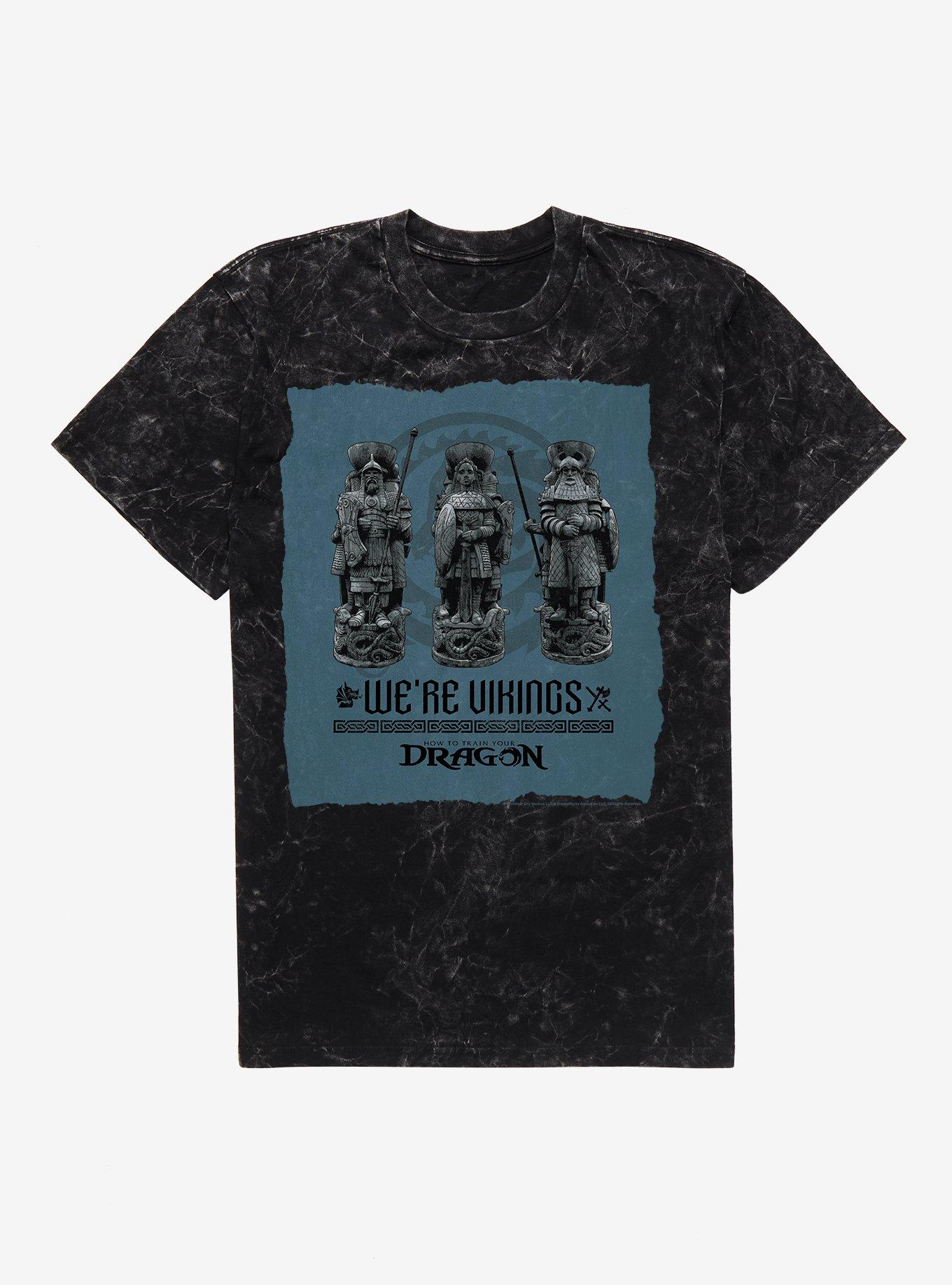 How To Train Your Dragon We Are Vikings Mineral Wash T-Shirt, BLACK MINERAL WASH, hi-res