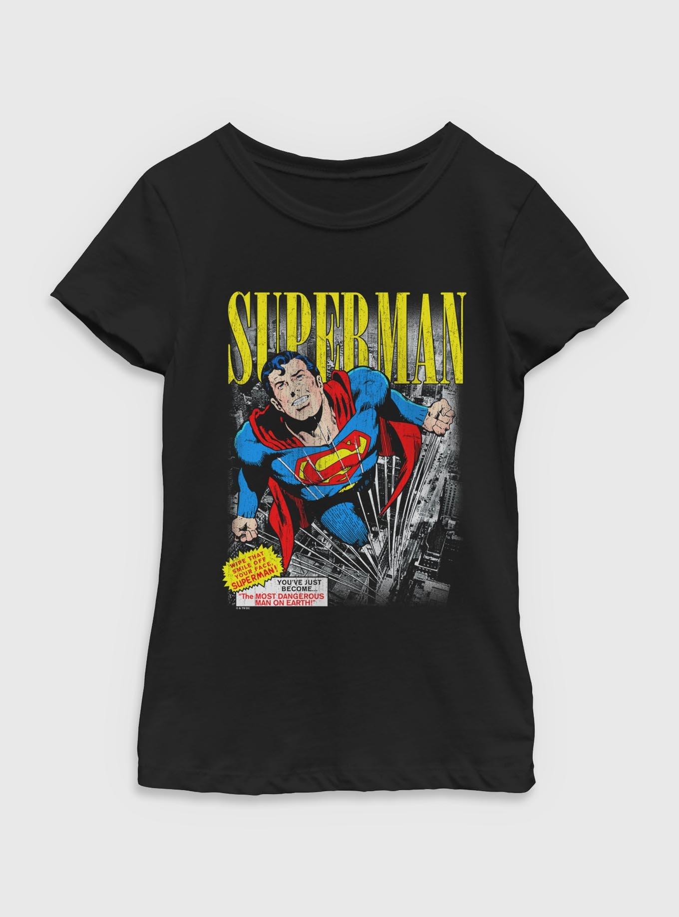 DC Comics Superman Vintage Youth Girls T-Shirt BoxLunch Exclusive, , hi-res