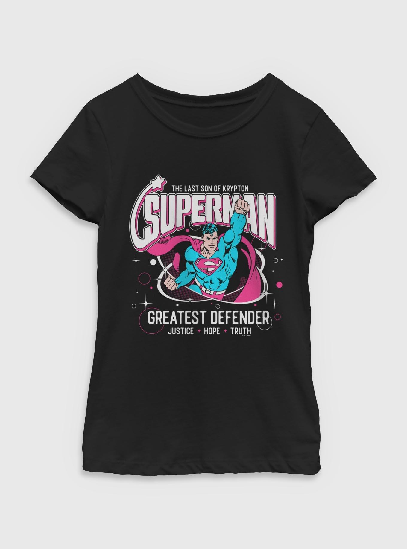 DC Comics Superman Greatest Defender Youth Girls T-Shirt BoxLunch Exclusive, , hi-res