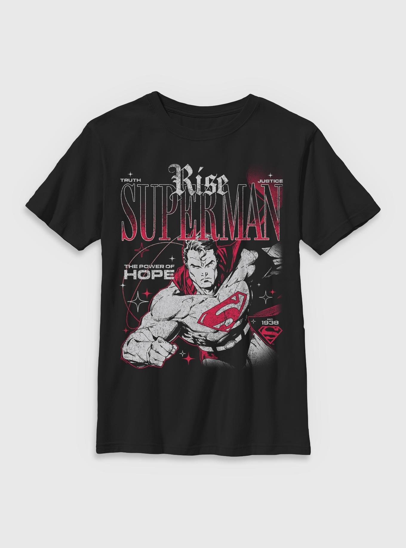DC Comics Superman Rise Truth Justice Hope Youth T-Shirt BoxLunch Exclusive, , hi-res