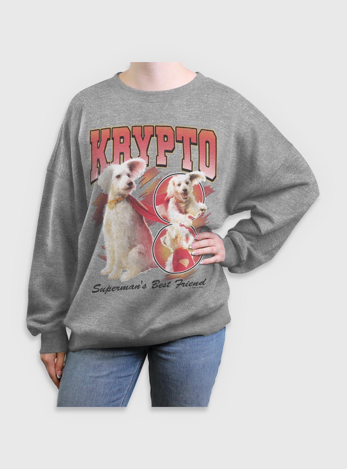 DC Comics Superman Krypto Superman's Best Friend Girls Oversized Sweatshirt BoxLunch Exclusive, , hi-res