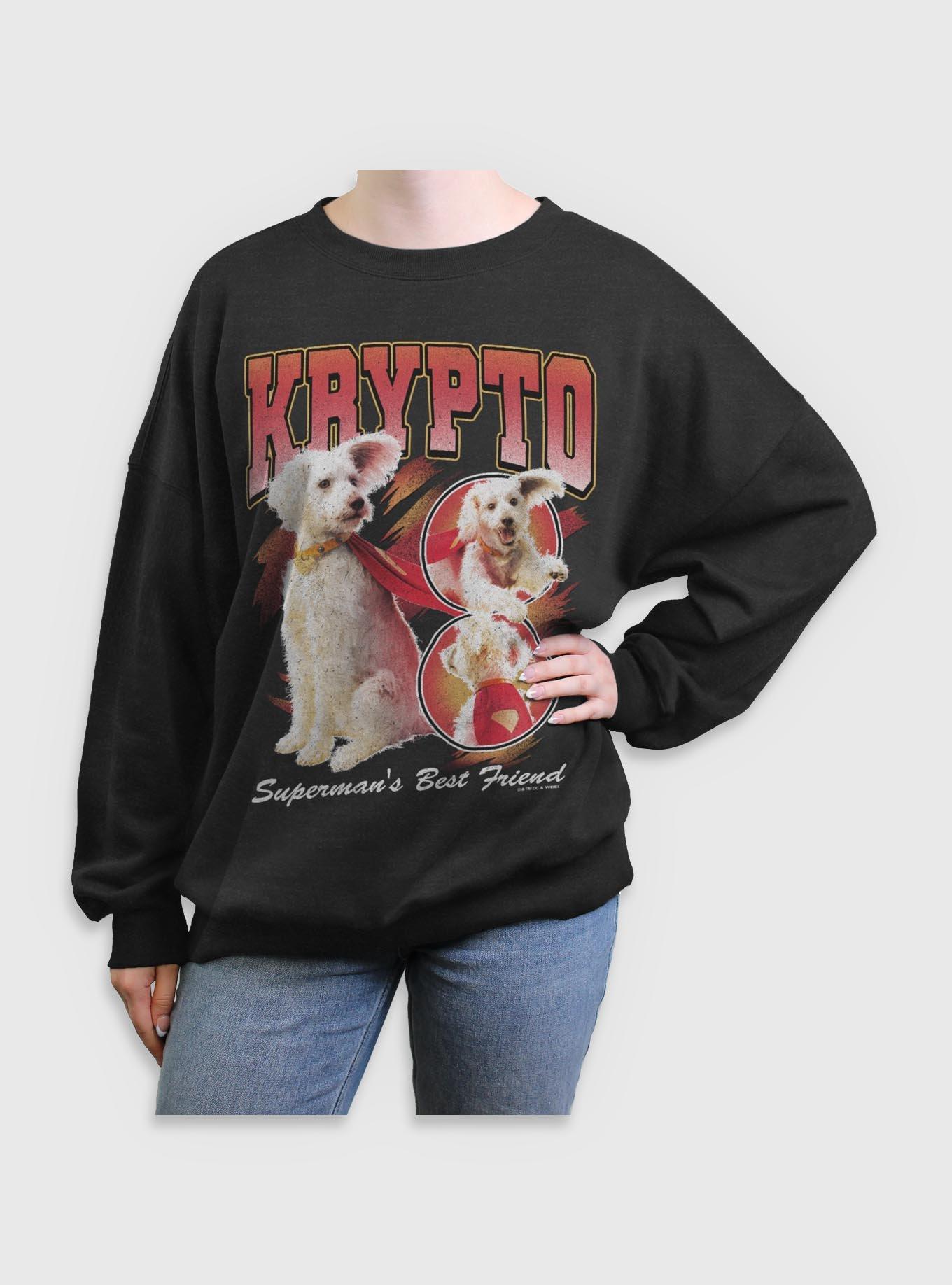 DC Comics Superman Krypto Superman's Best Friend Girls Oversized Sweatshirt BoxLunch Exclusive, , hi-res