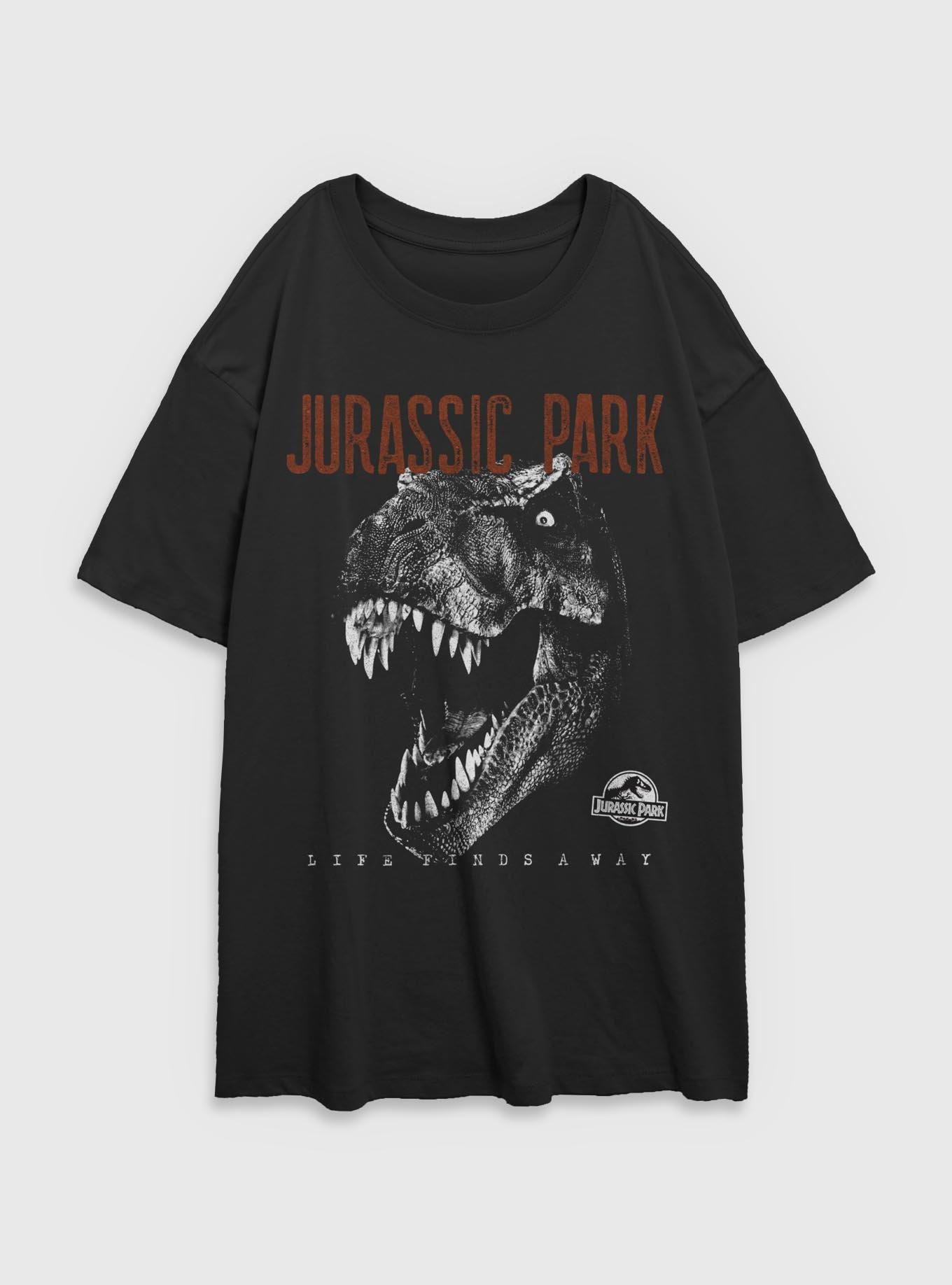Jurassic Park T-Rex Life Finds A Way Girls Oversized T-Shirt BoxLunch Exclusive, , hi-res