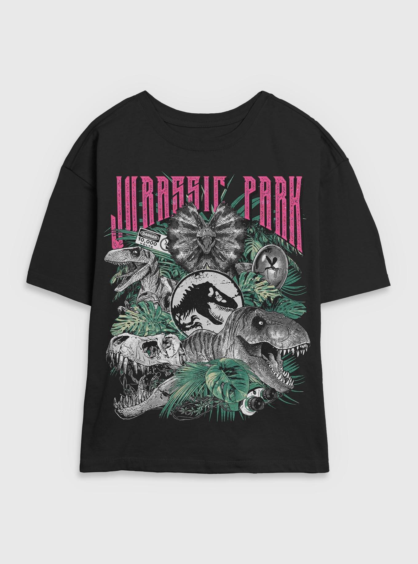 Jurassic Park Iconic Dinosaurs Girls Skimmer T-Shirt BoxLunch Exclusive, , hi-res