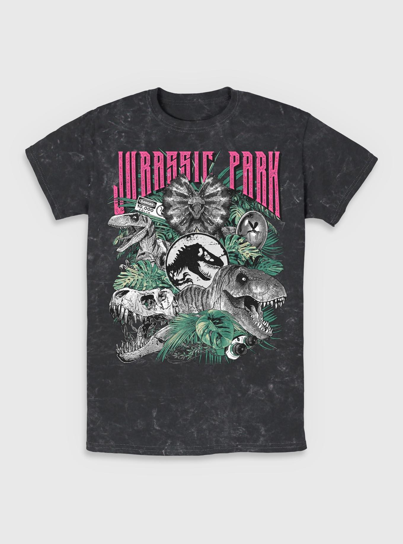 Jurassic Park Iconic Dinosaurs Mineral Wash T-Shirt BoxLunch Exclusive, , hi-res