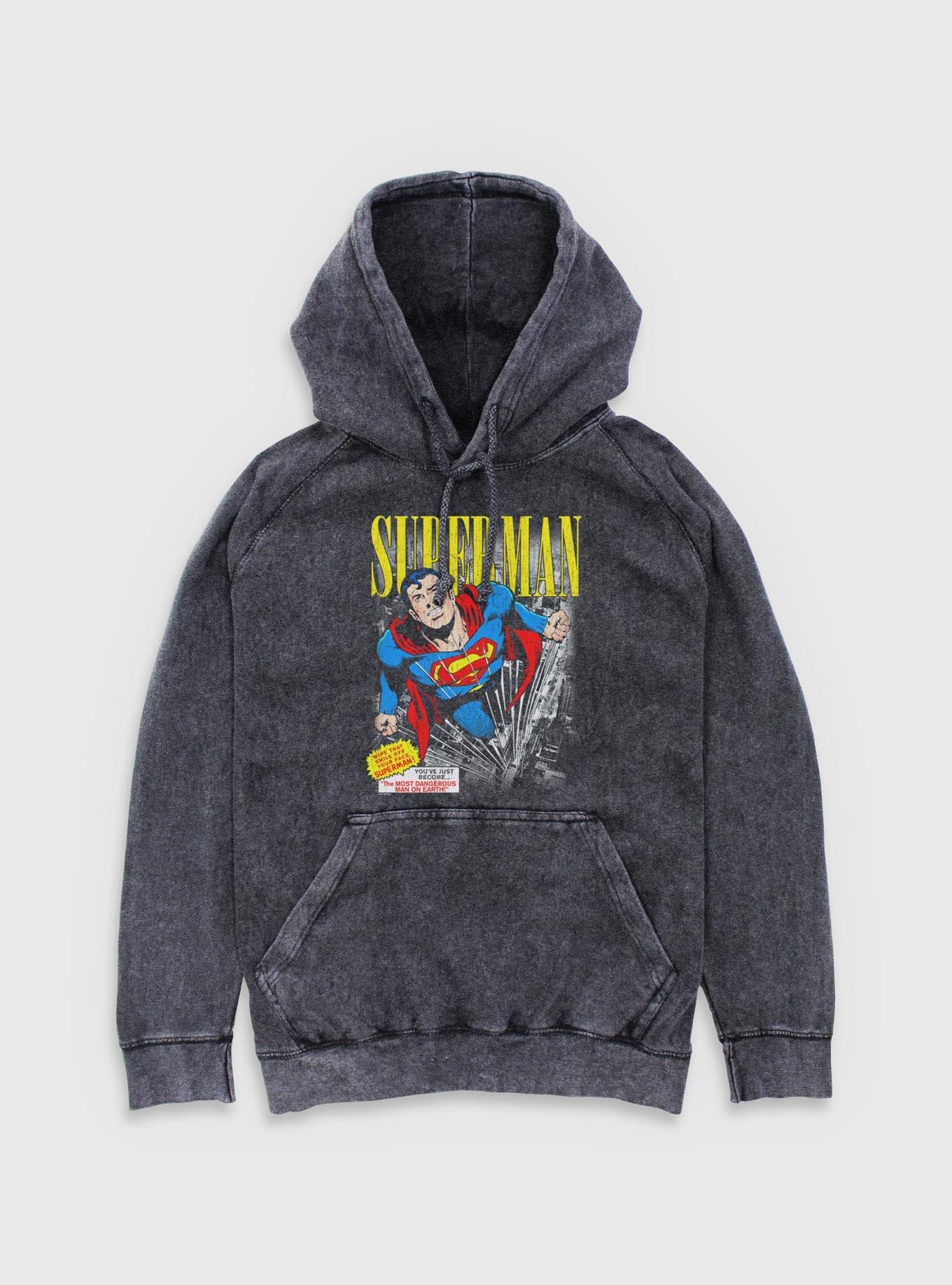 DC Comics Superman Vintage Mineral Wash Hoodie BoxLunch Exclusive, , hi-res