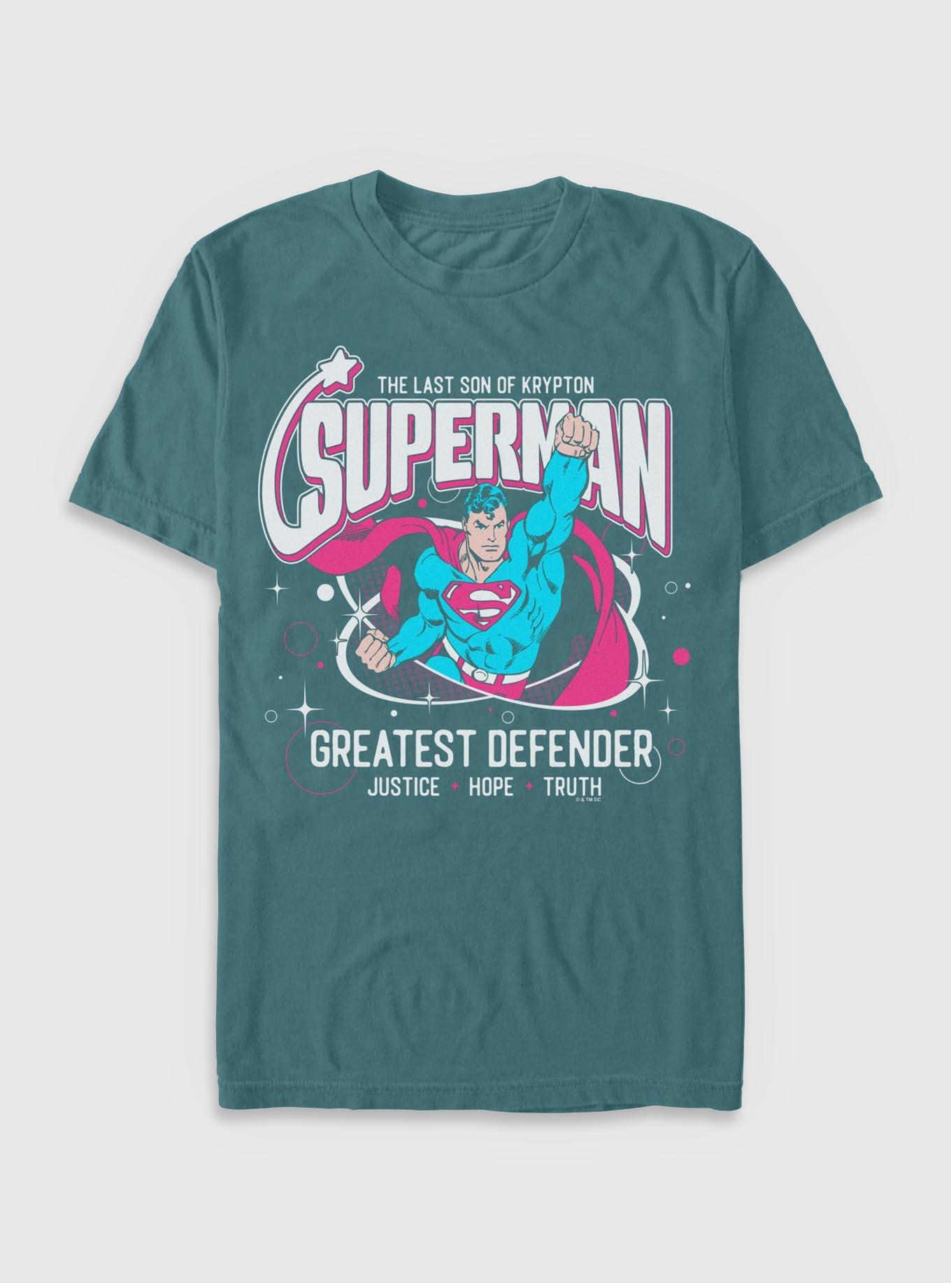 DC Comics Superman Greatest Defender Garment Dye T-Shirt BoxLunch Exclusive, , hi-res
