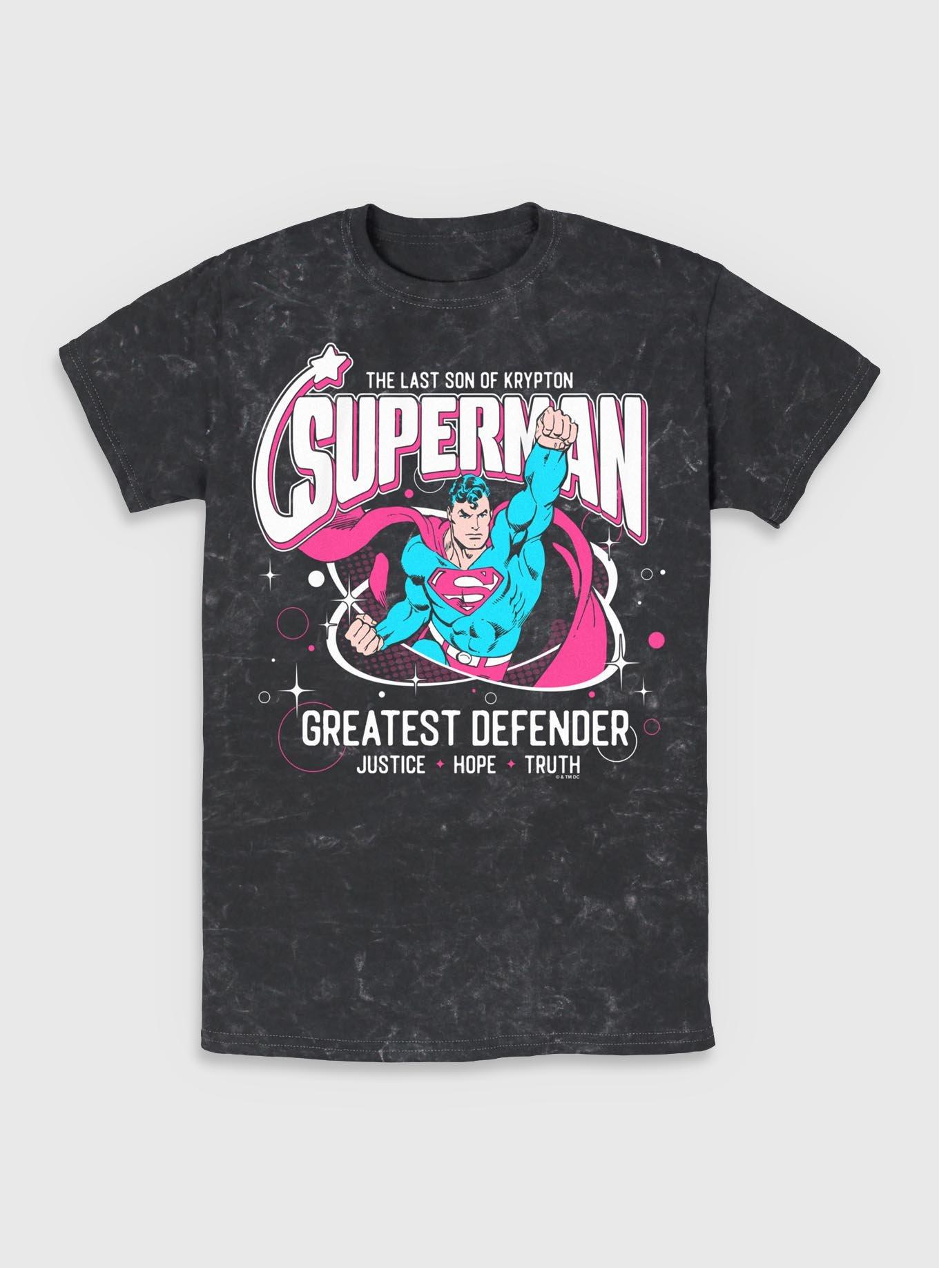 DC Comics Superman Greatest Defender Mineral Wash T-Shirt BoxLunch Exclusive, , hi-res