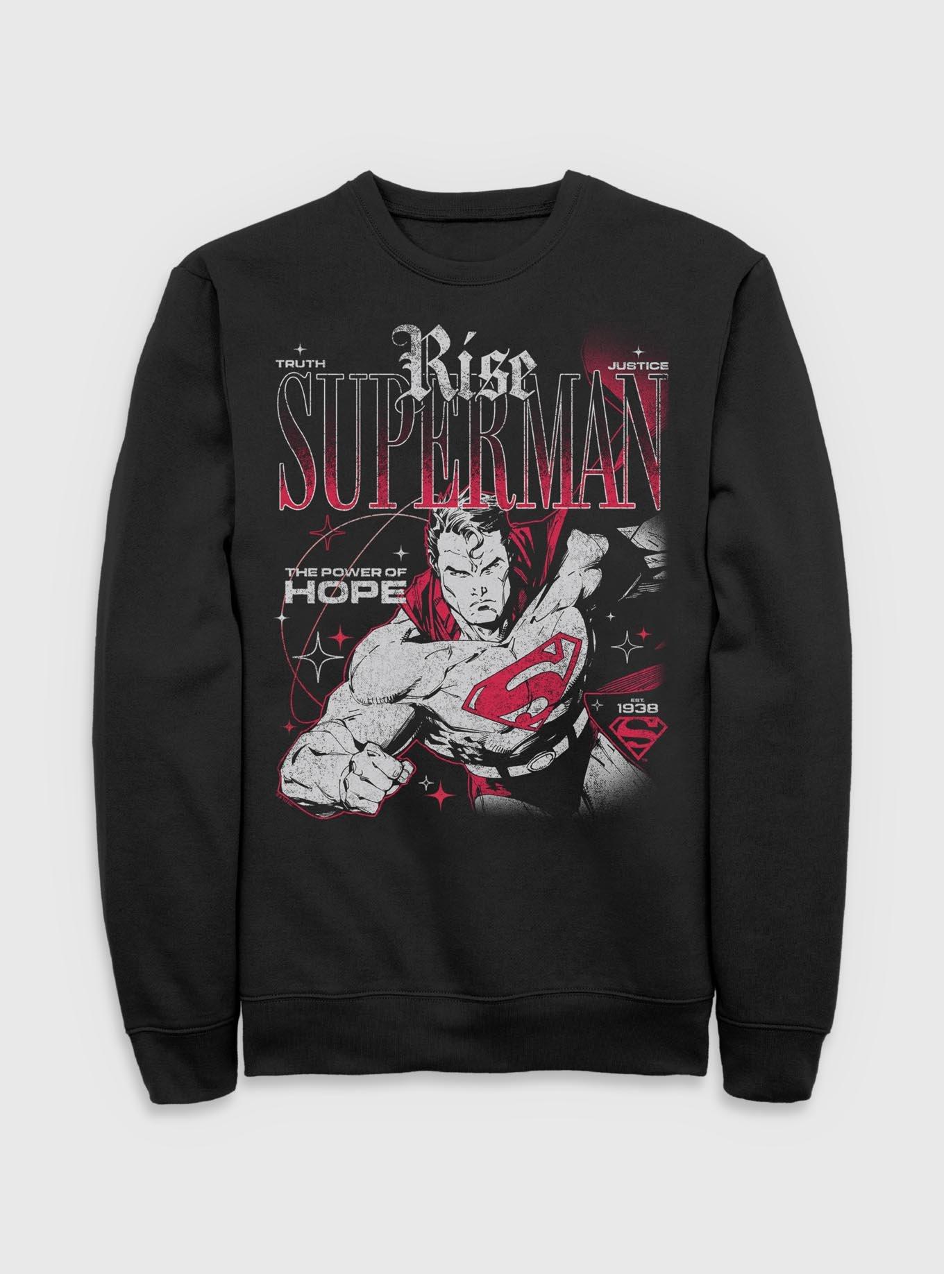 DC Comics Superman Rise Truth Justice Hope Sweatshirt BoxLunch Exclusive, , hi-res