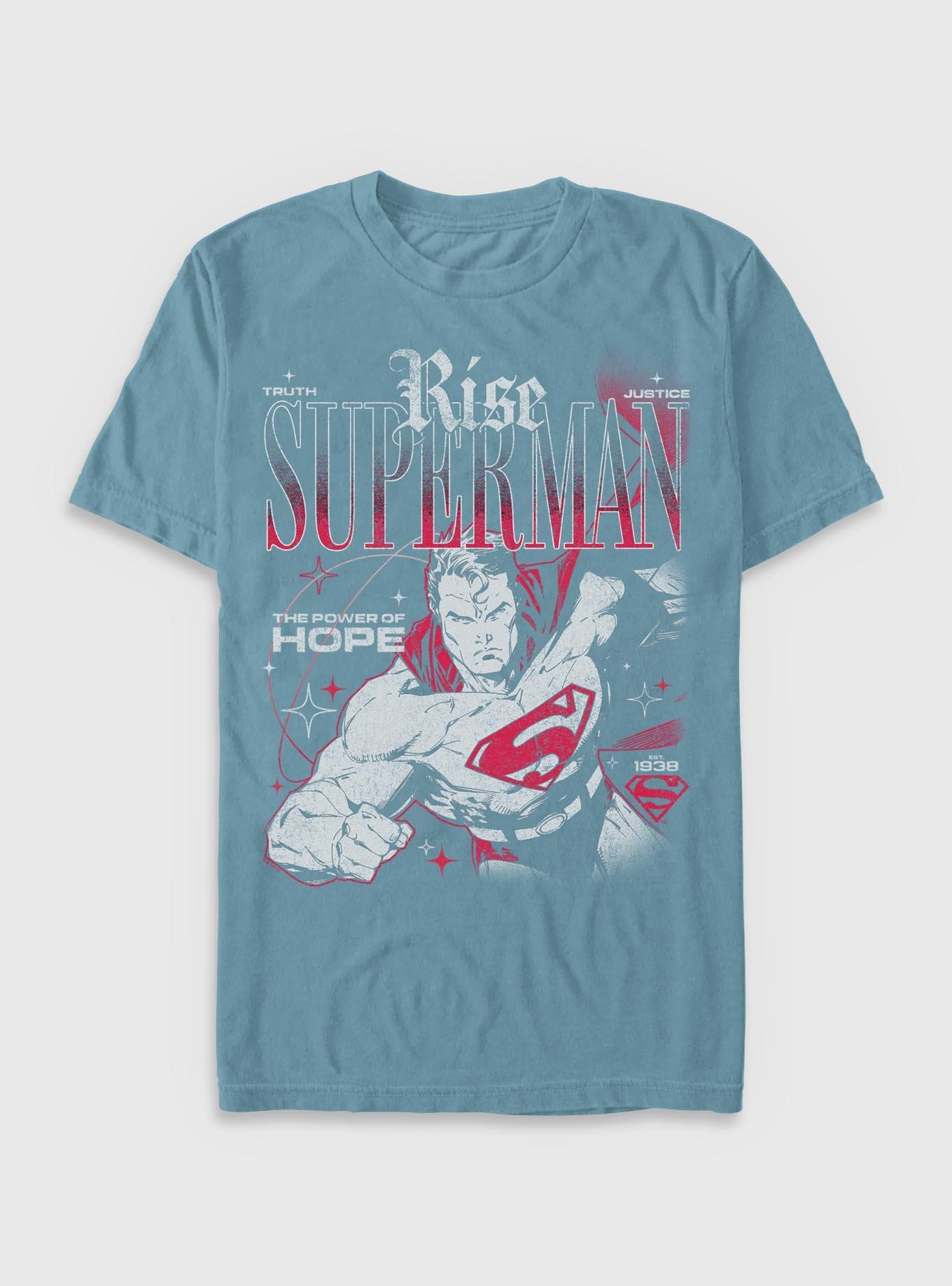 DC Comics Superman Rise Truth Justice Hope Garment Dye T-Shirt BoxLunch Exclusive, , hi-res