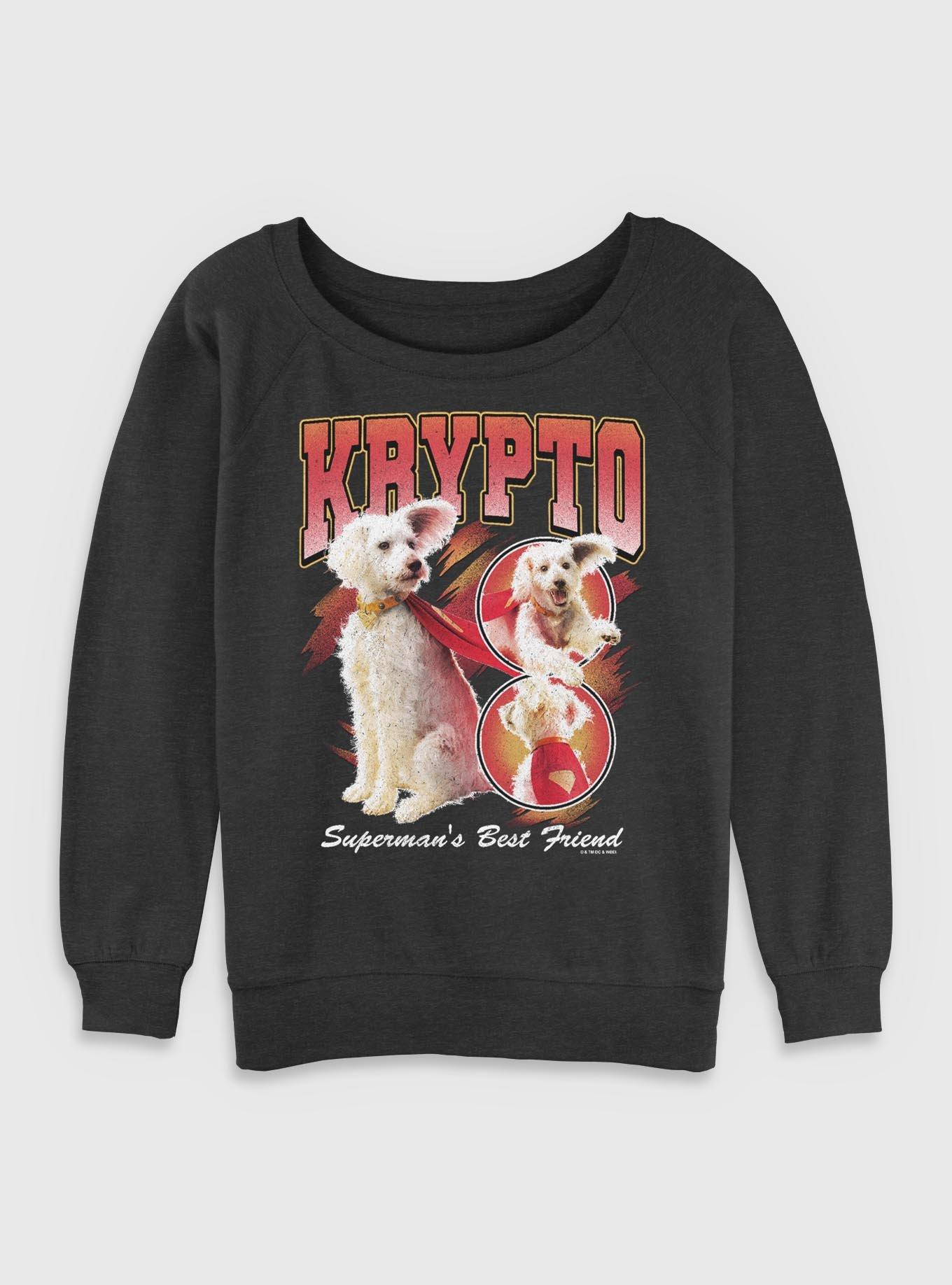 DC Comics Superman Krypto Superman's Best Friend Girls Slouchy Sweatshirt BoxLunch Exclusive, , hi-res
