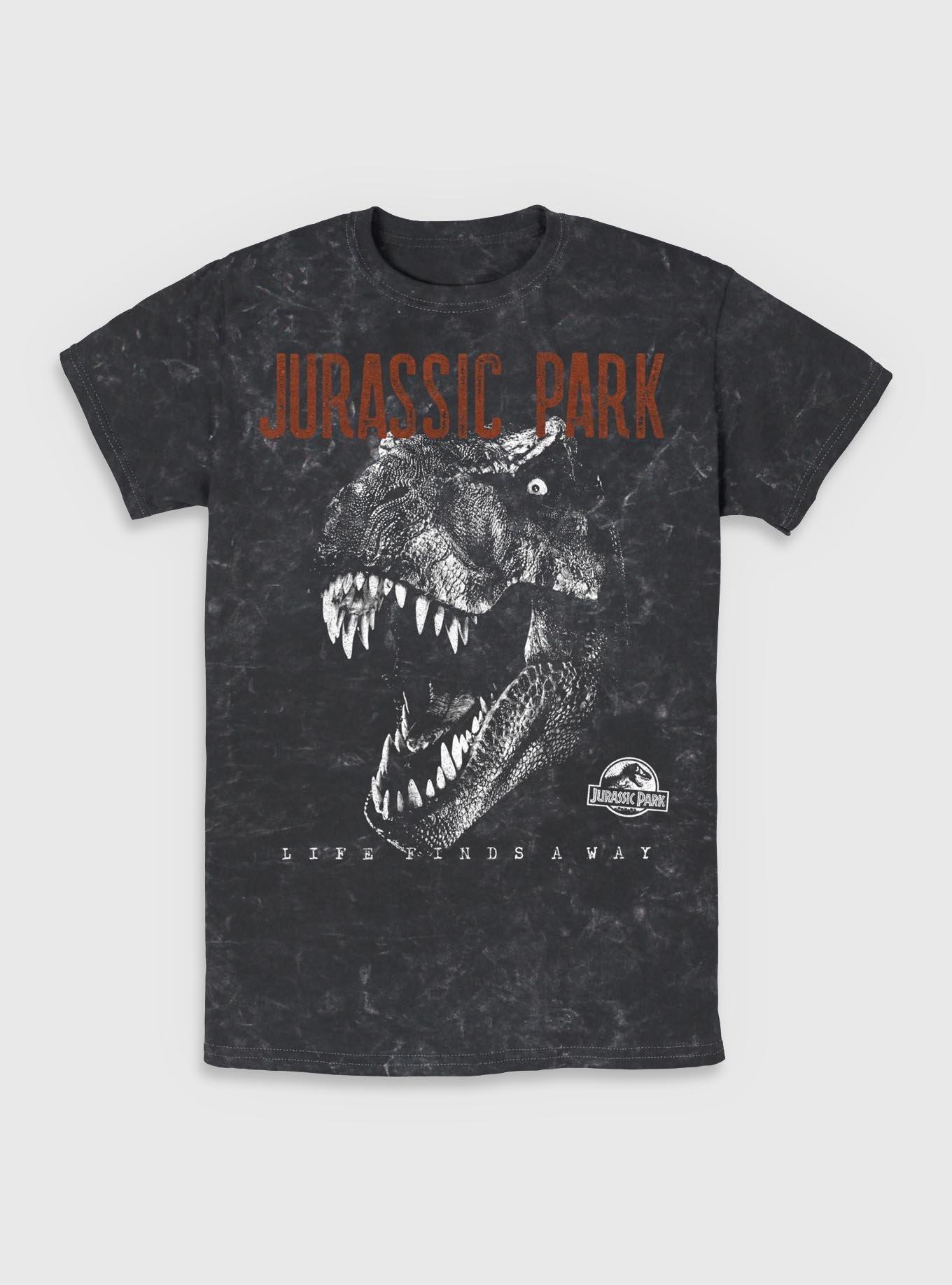 Jurassic Park T-Rex Life Finds A Way Mineral Wash T-Shirt BoxLunch Exclusive, , hi-res