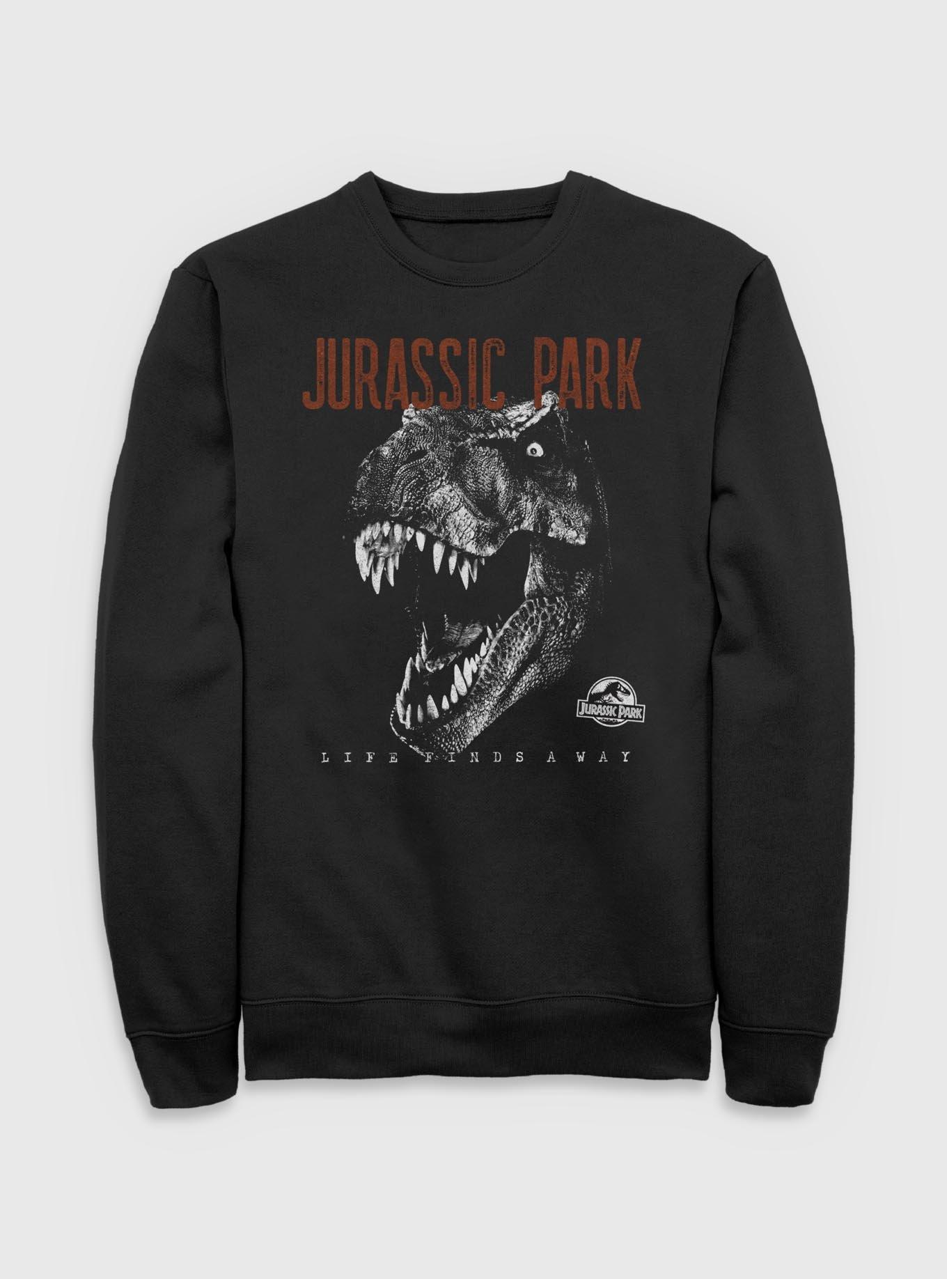 Jurassic Park T-Rex Life Finds A Way Sweatshirt BoxLunch Exclusive, , hi-res