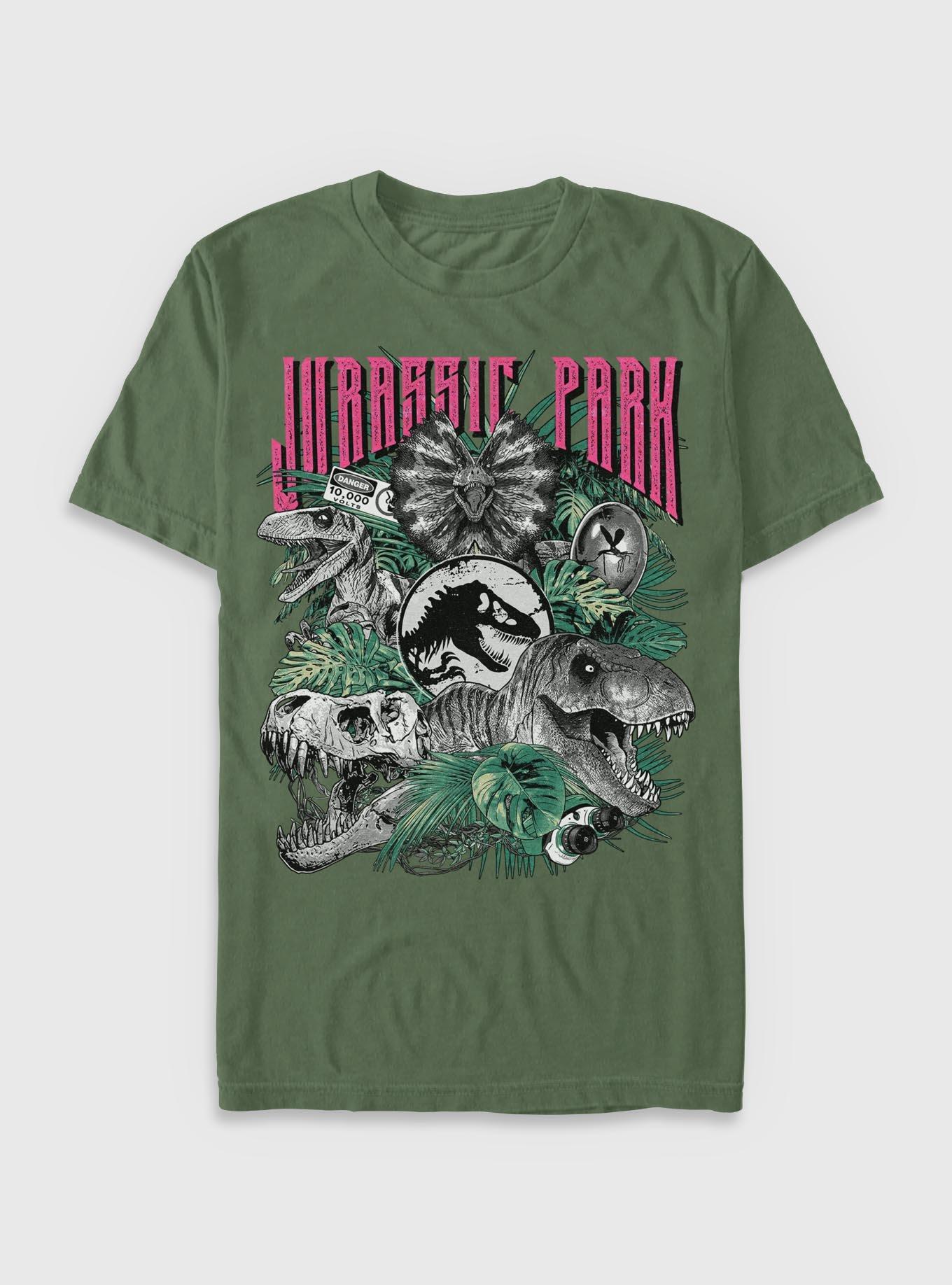Jurassic Park Iconic Dinosaurs Garment Dye T-Shirt BoxLunch Exclusive, , hi-res