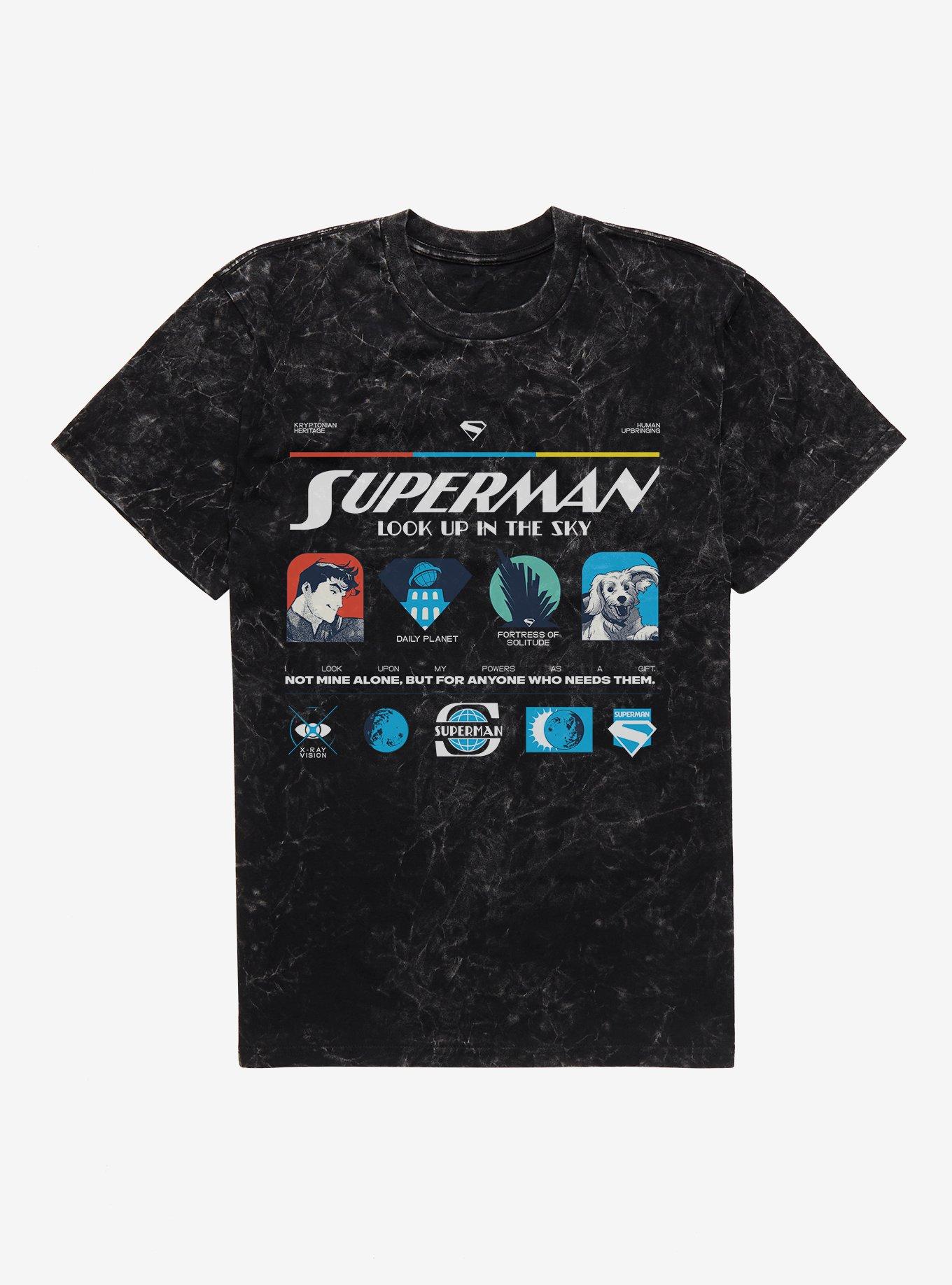 DC Comics Superman Kryptonian Heritage Mineral Wash T-Shirt, BLACK MINERAL WASH, hi-res