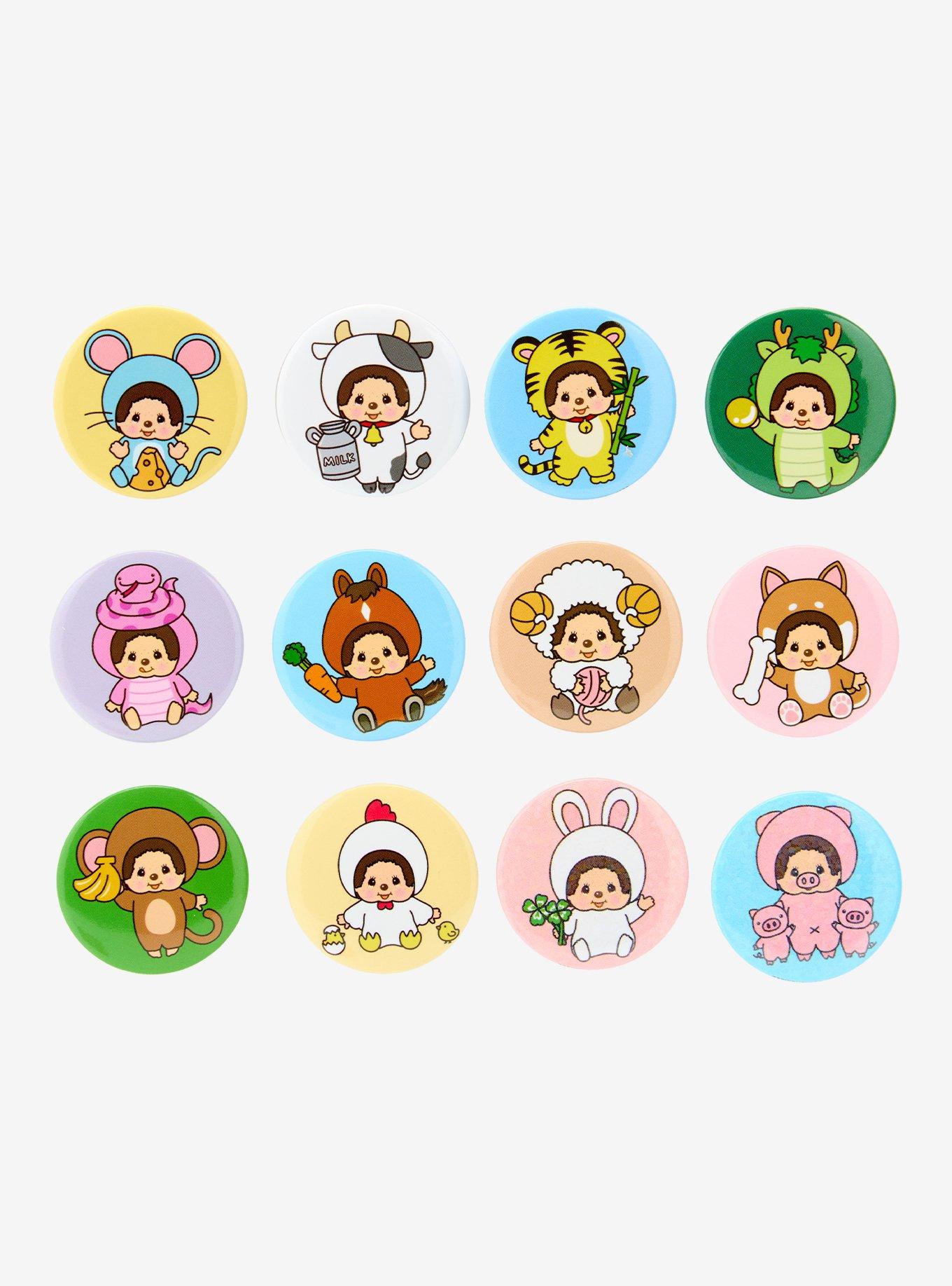 Monchhichi Blind Bag Button Pin Set, , hi-res