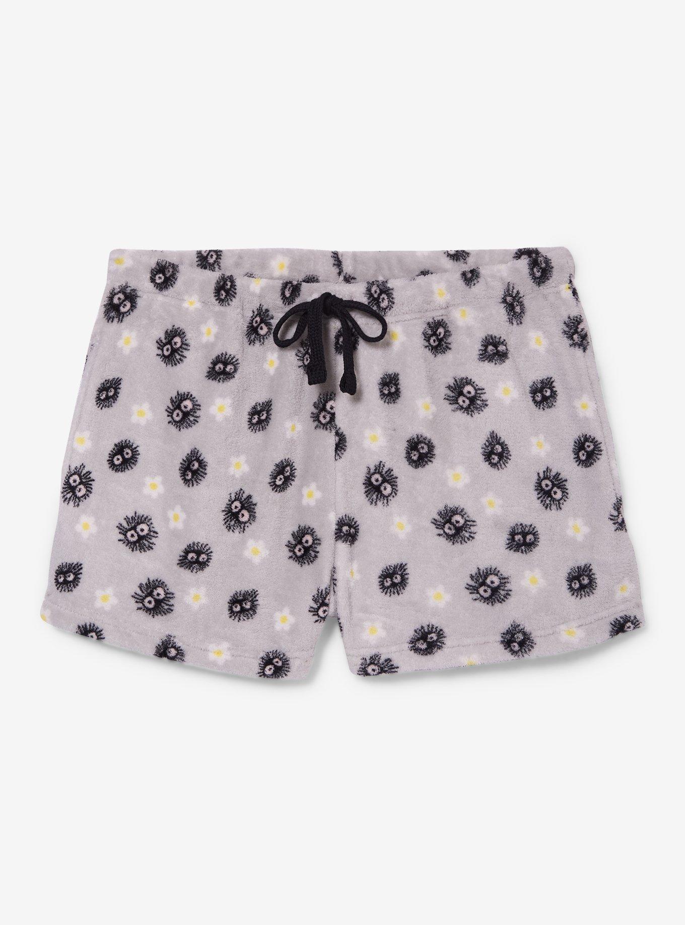 Studio Ghibli® Spirited Away Floral Soot Sprites Women's Plus Size Plush Sleep Shorts - BoxLunch Exclusive, , hi-res