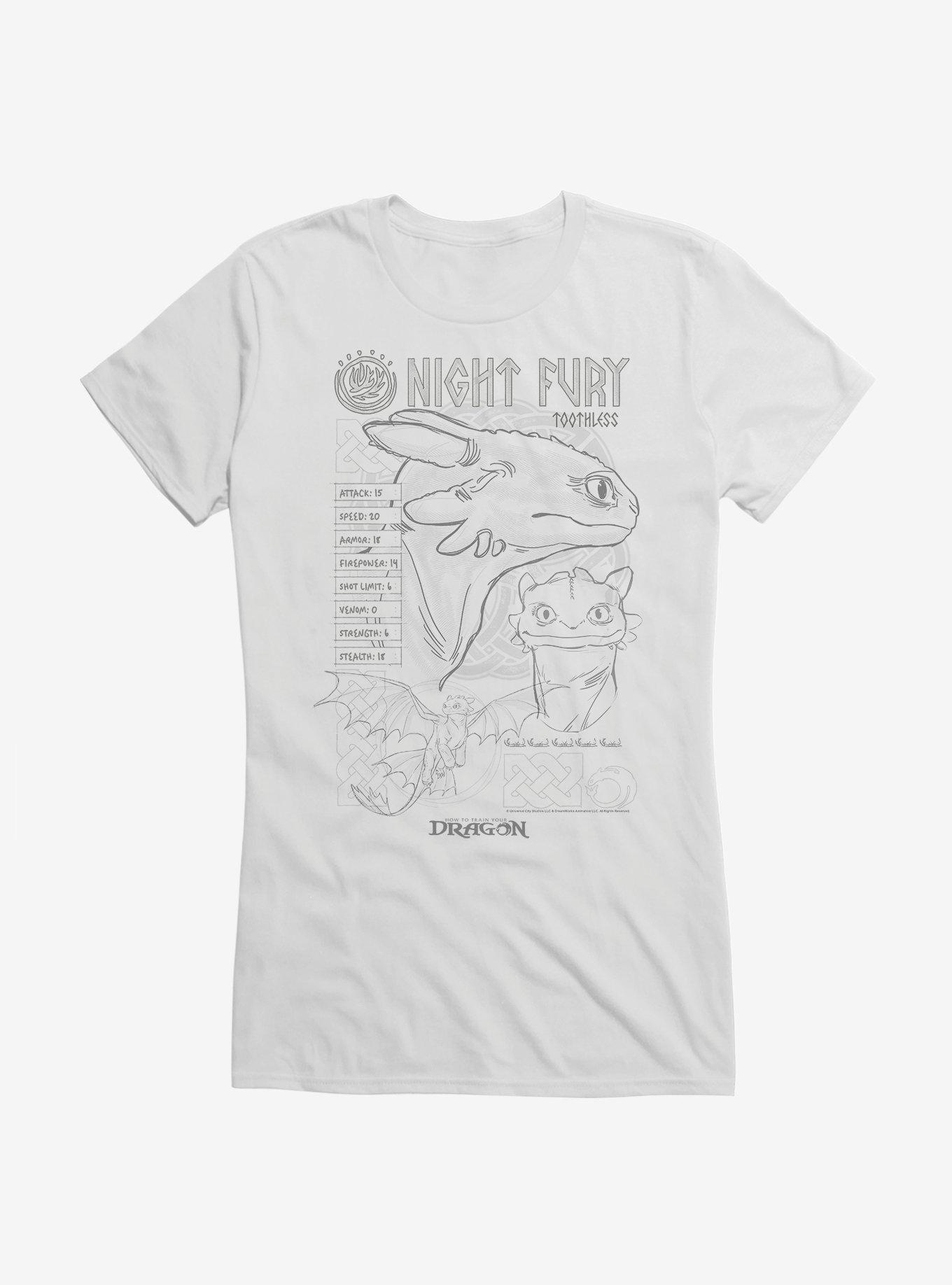 How To Train Your Dragon Toothless Stats Girls T-Shirt