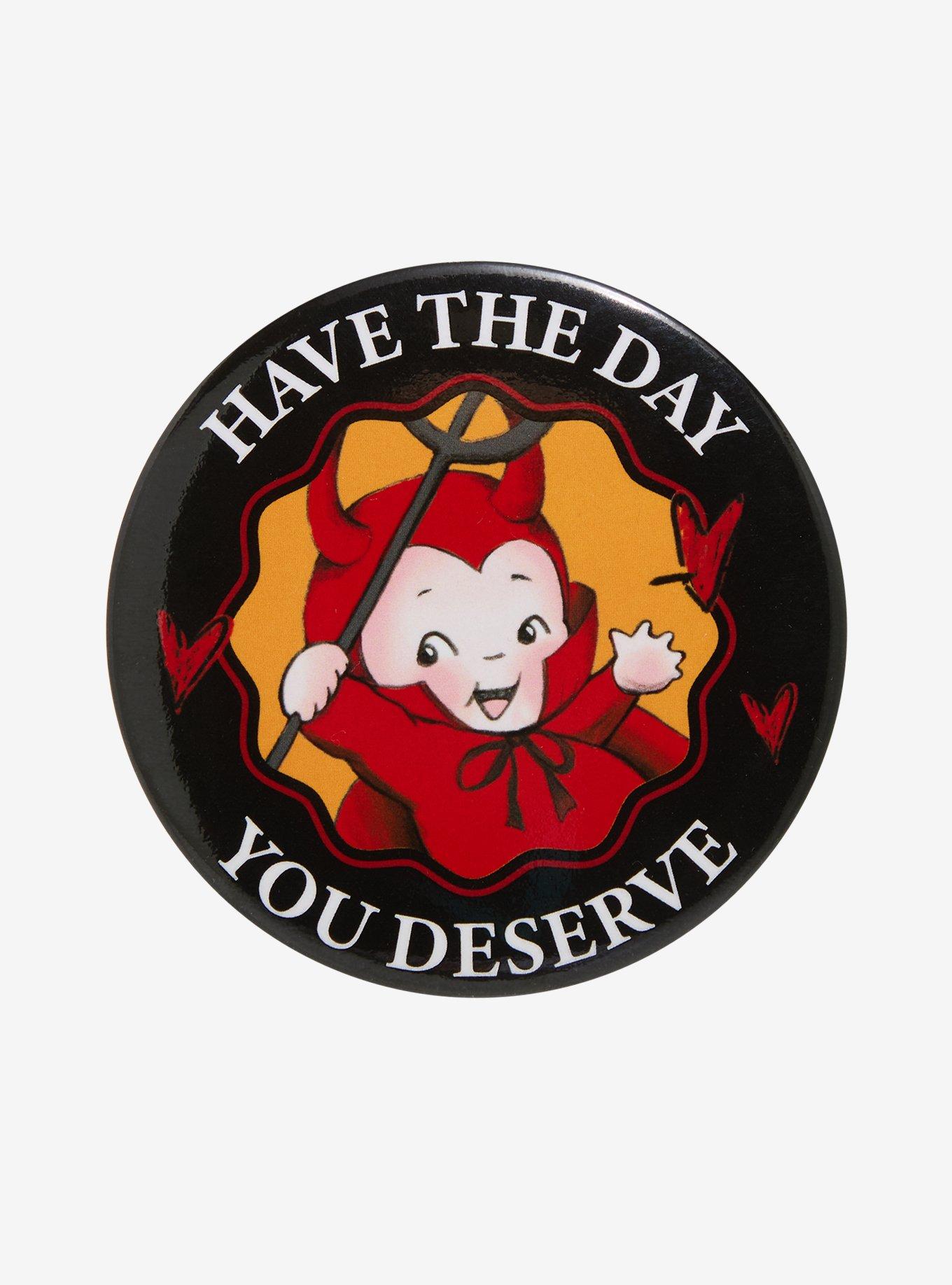 Kewpie Devil Costume Quote Button Pin