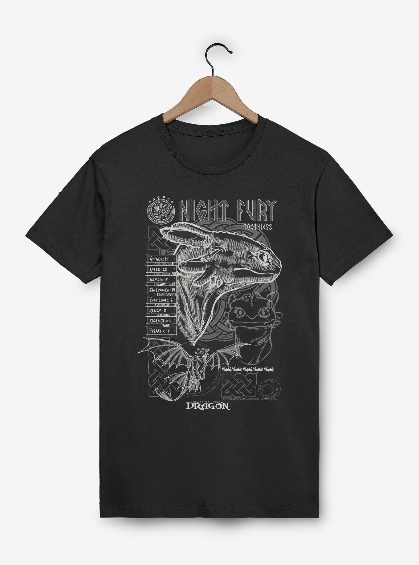 How To Train Your Dragon Night Fury Stats T-Shirt, , hi-res