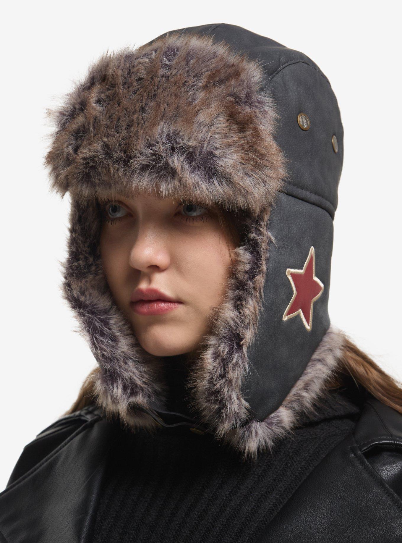 Red Star Faux Fur Trapper Hat, , hi-res