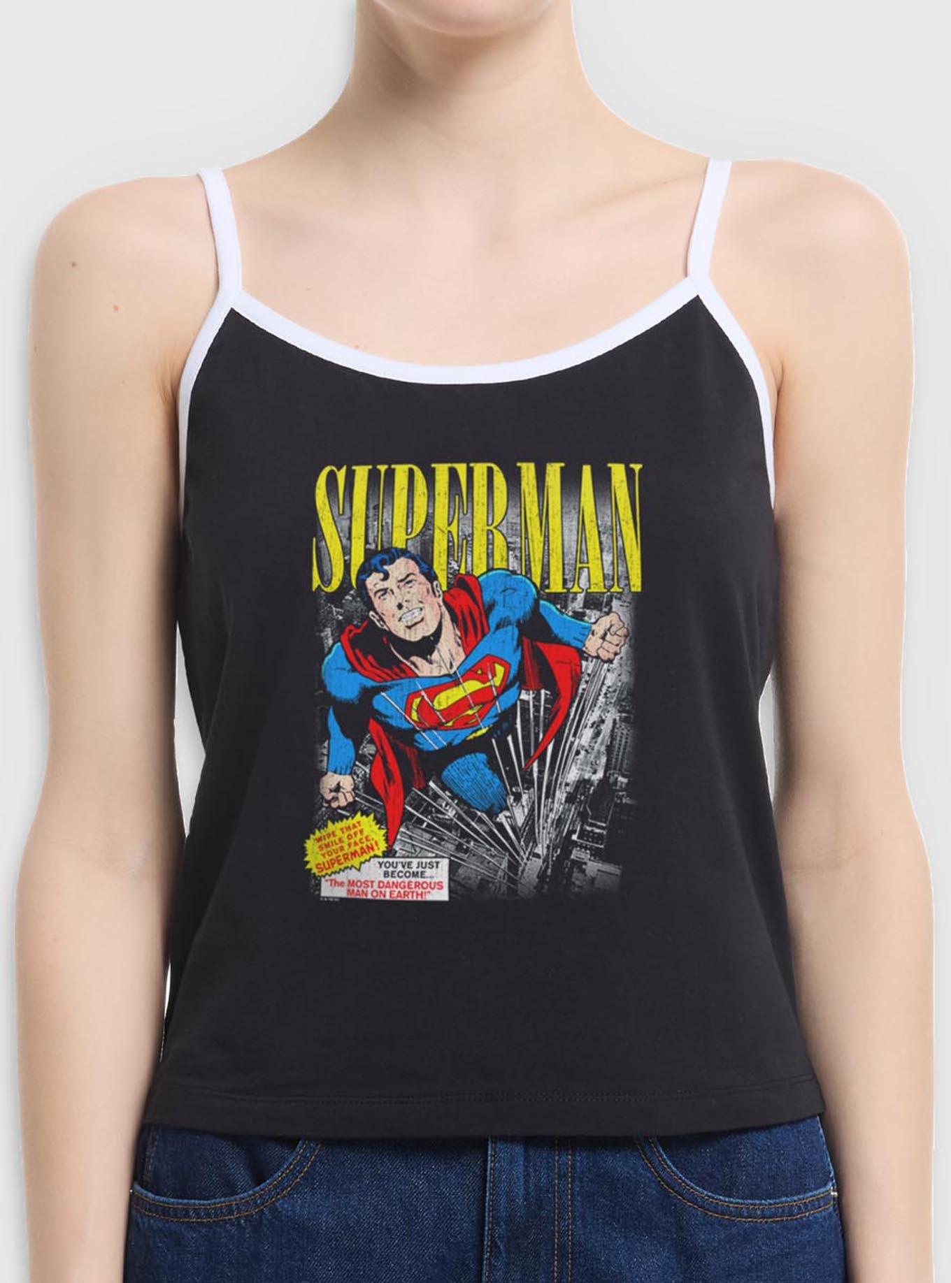 DC Comics Superman Vintage Girls Cami Tank Her Universe Web Exclusive, BLACK, hi-res