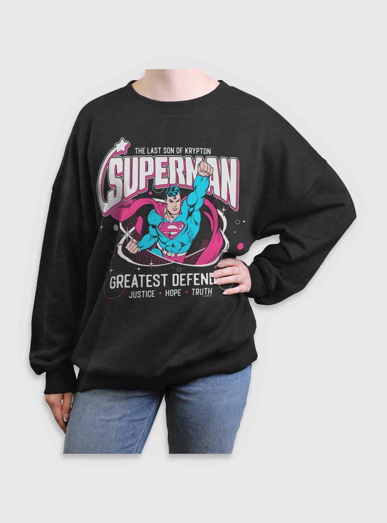 DC Comics Superman Greatest Defender Girls Oversized Sweatshirt Her Universe Web Exclusive, , hi-res