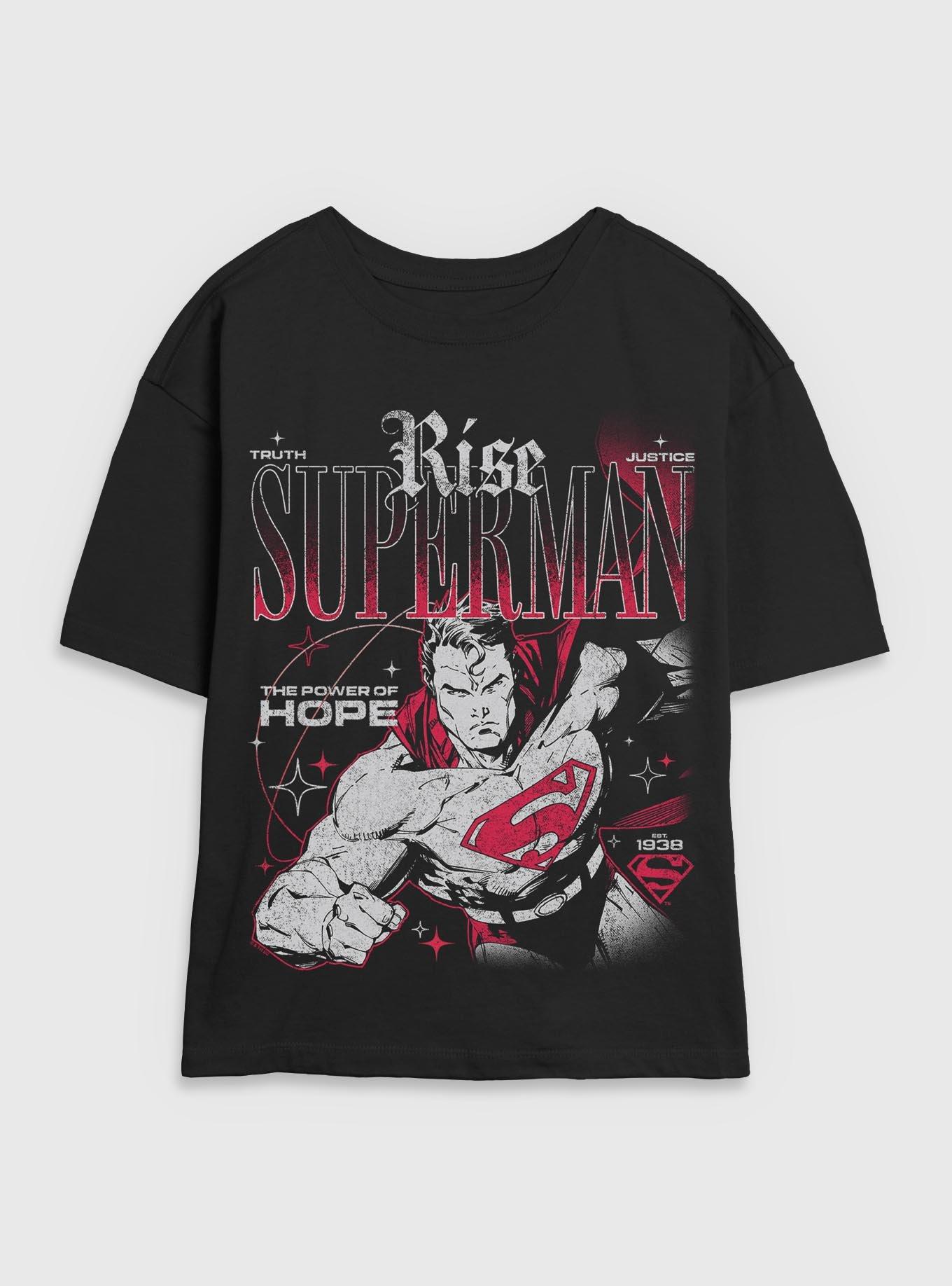 DC Comics Superman Rise Truth Justice Hope Girls Skimmer T-Shirt Her Universe Exclusive, , hi-res