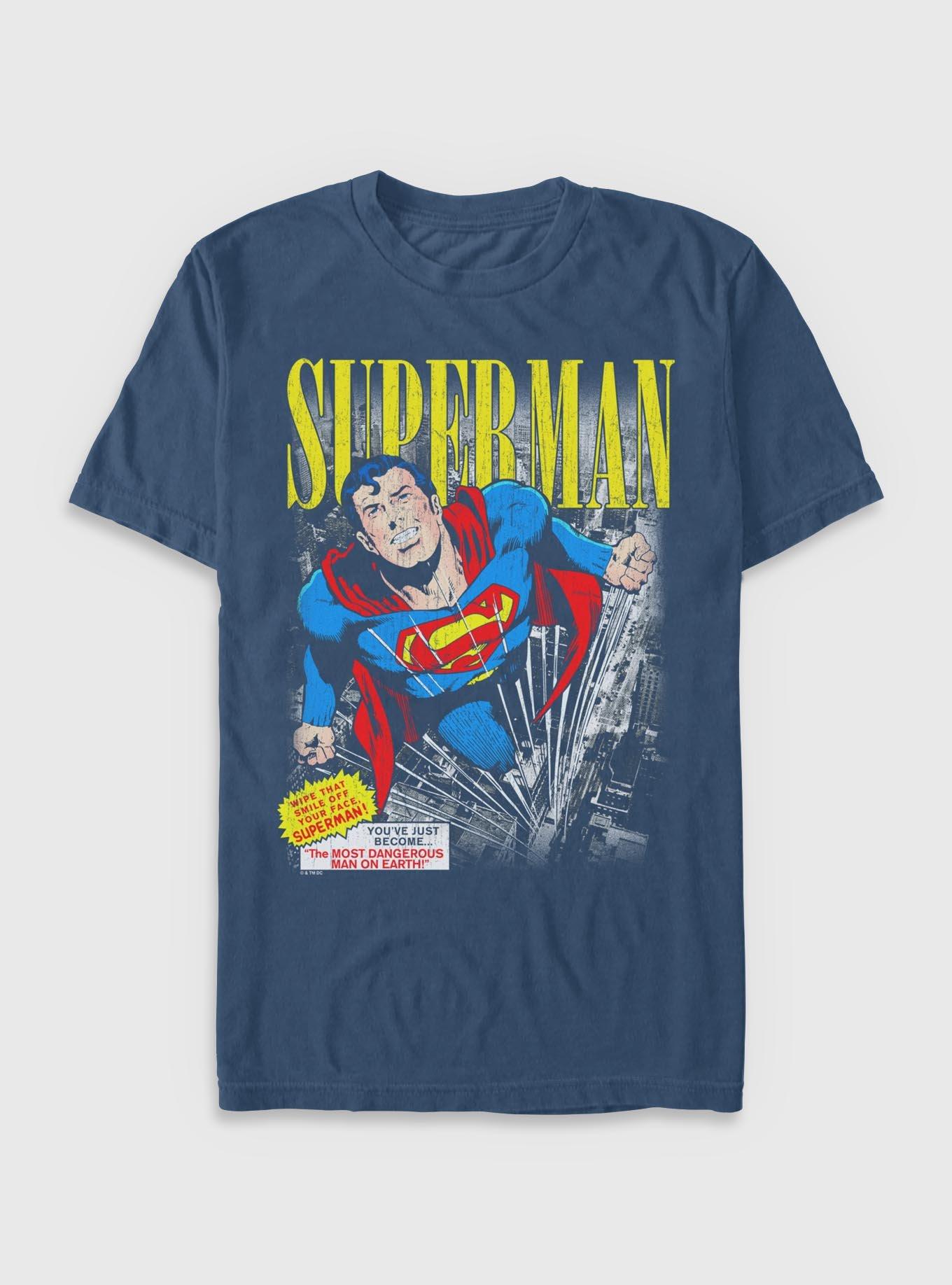 DC Comics Superman Vintage Garment Dye T-Shirt Her Universe Web Exclusive, MIDNIGHT, hi-res