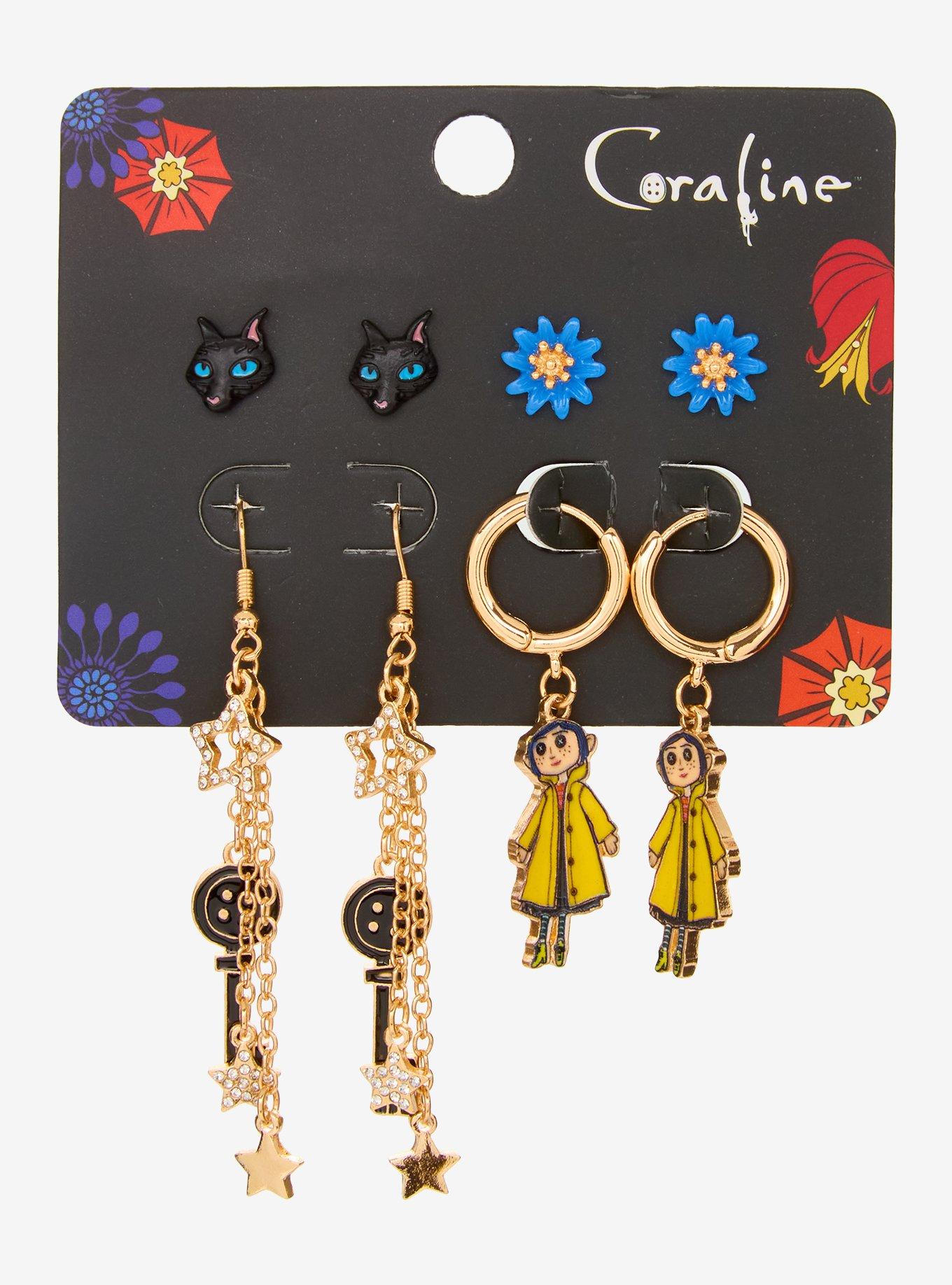 Coraline Icons Earring Set - BoxLunch Exclusive, , hi-res