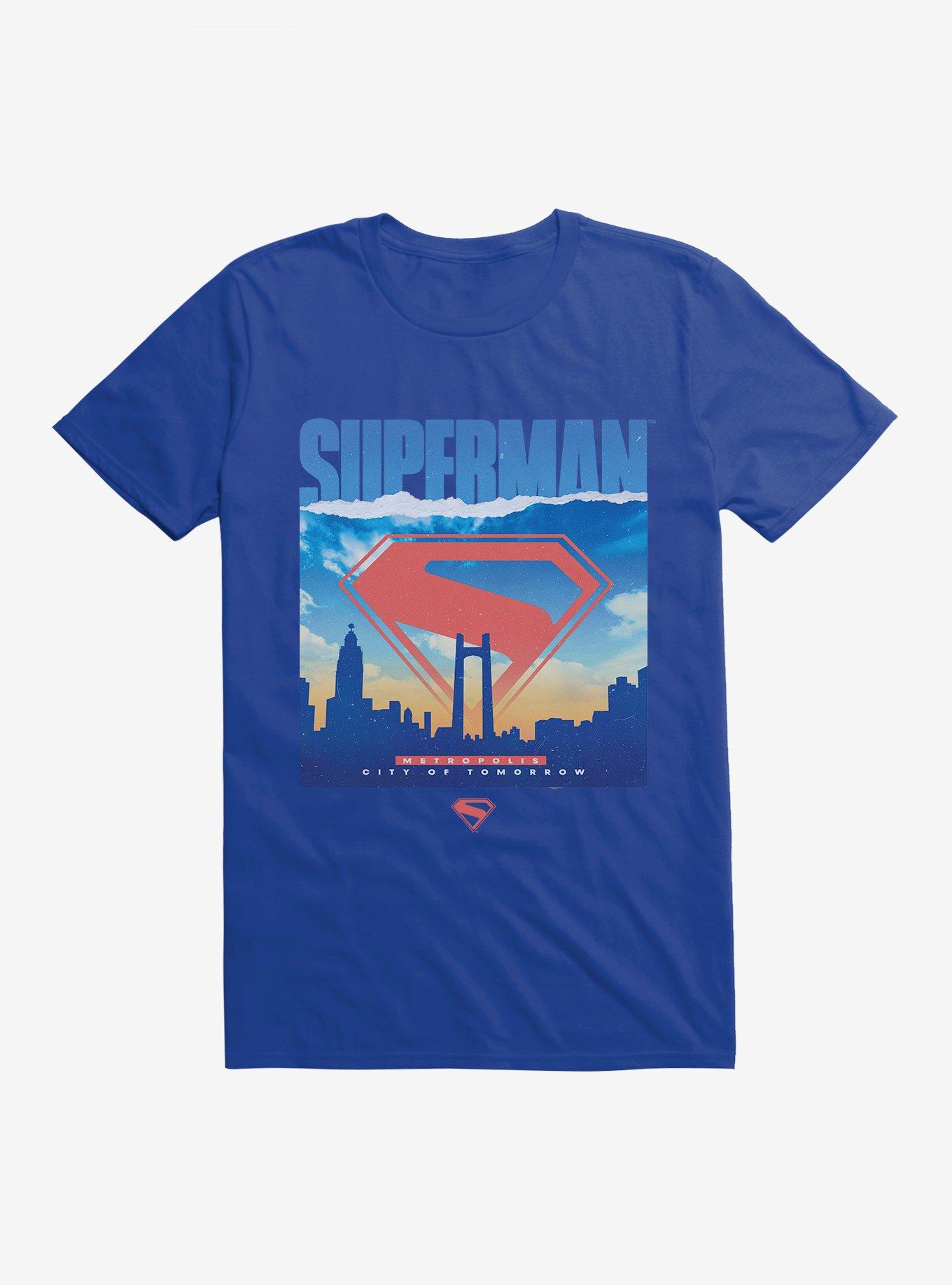 DC Comics Superman Metropolis Silhouette T-Shirt, ROYAL, hi-res view 1