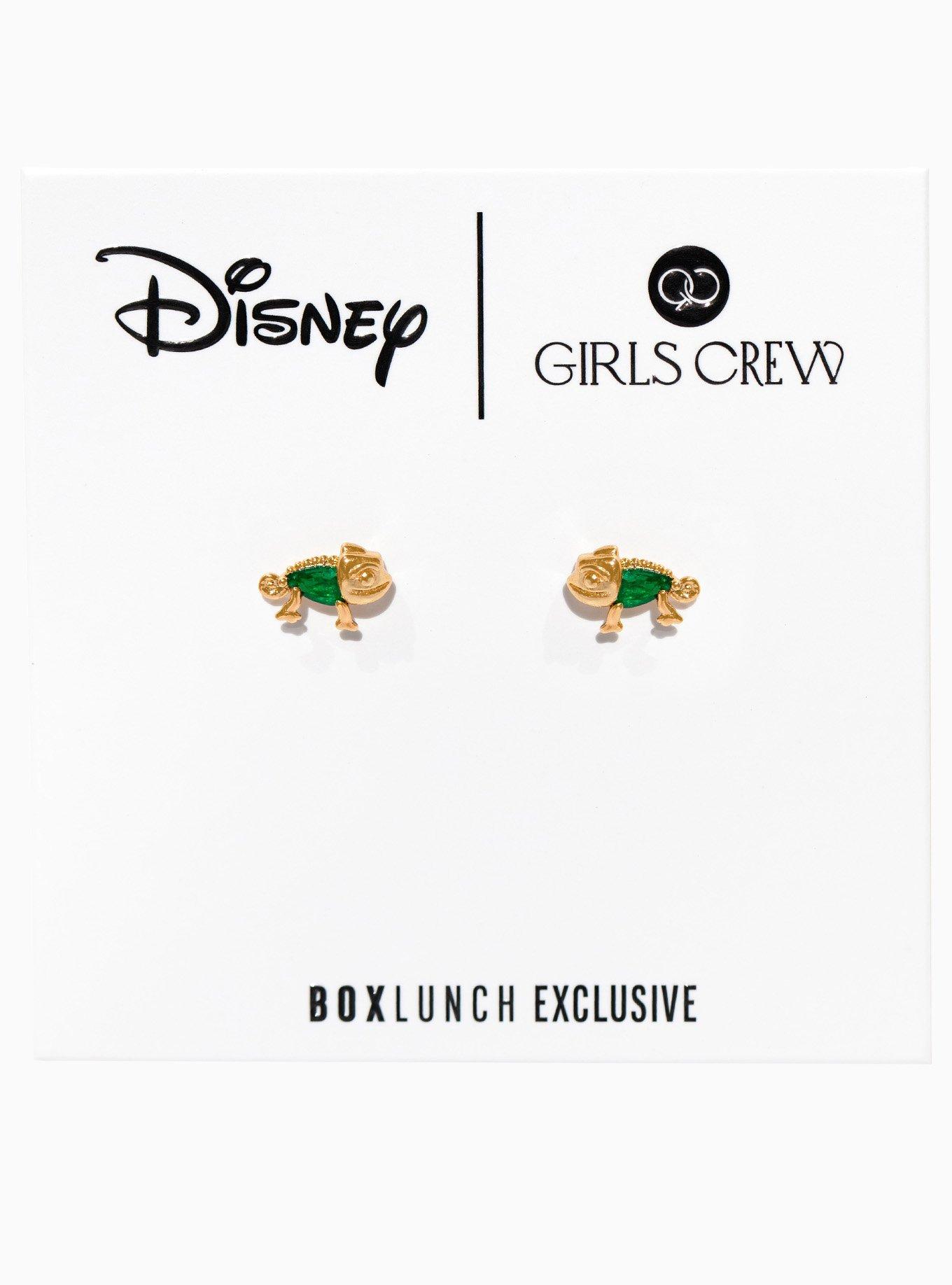 Girls Crew Disney Tangled Pascal Rhinestone Stud Earrings — BoxLunch Exclusive, , hi-res
