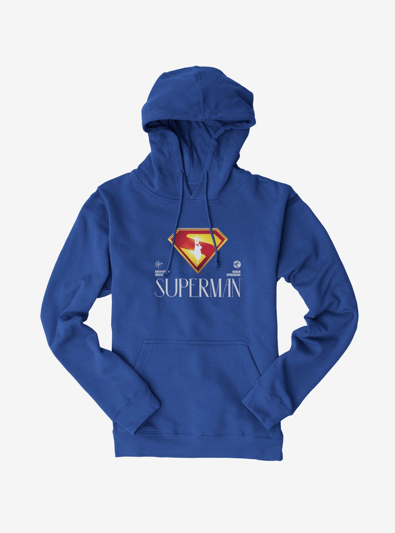 DC Comics Superman Human Upbringing Hoodie, ROYAL, hi-res
