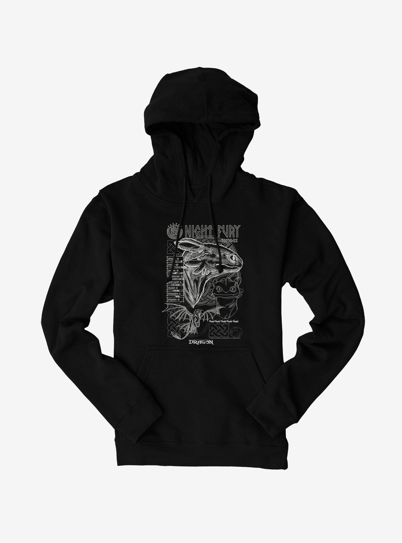 How To Train Your Dragon Night Fury Stats Hoodie, , hi-res